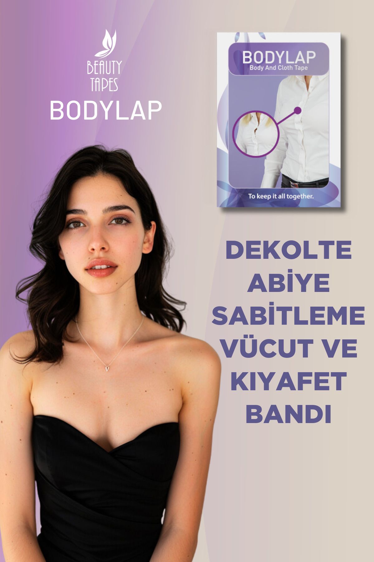 Beauty Tapes Dekolte Abiye Gelinlik Sabitleme Vücut Için Kıyafet Bandı Standart 24lü Paket