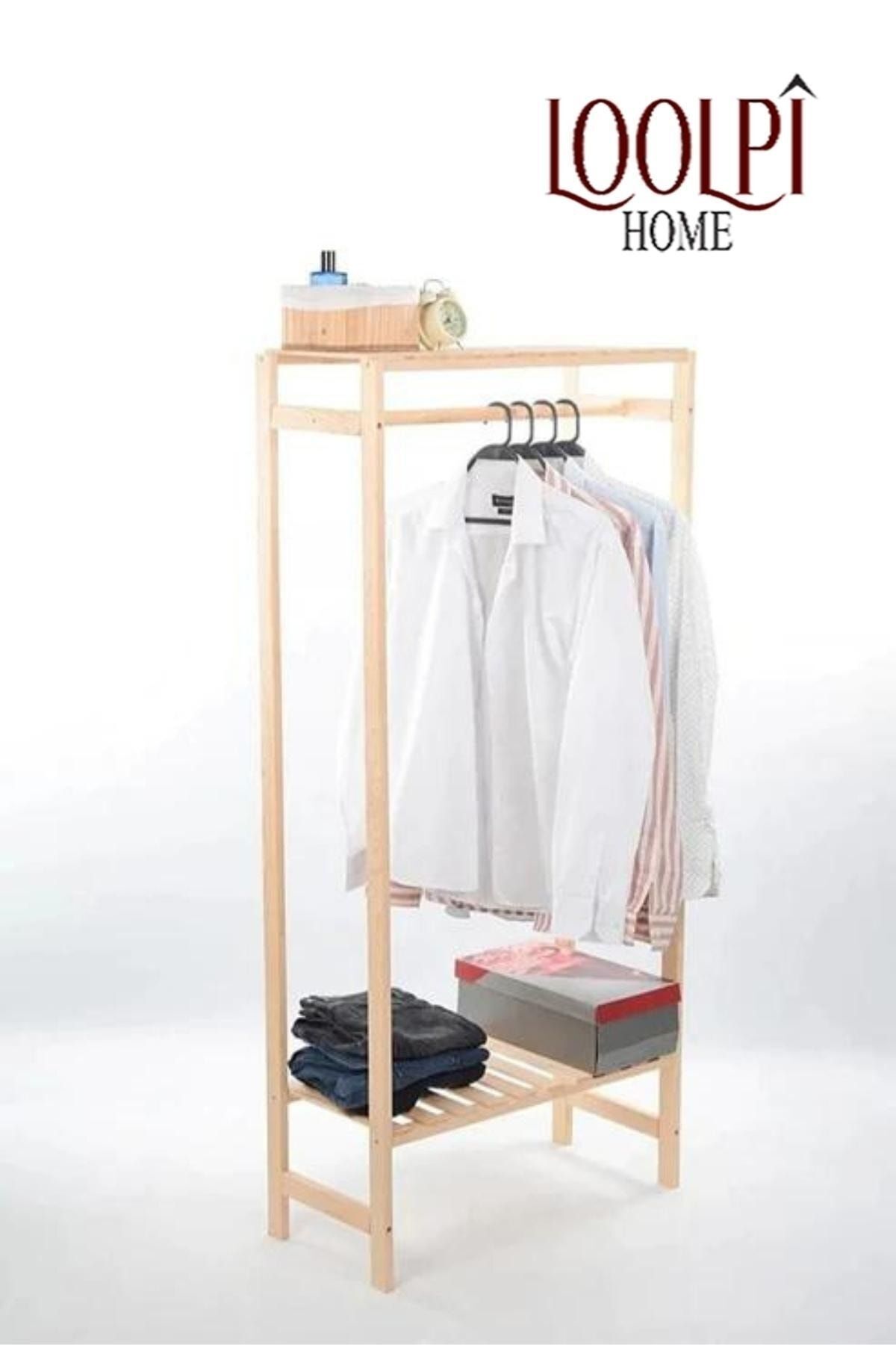 Loolpi Home Tek Raflı Askılık Çok Amaçlı Elbise Dolap Ve Aksesuar