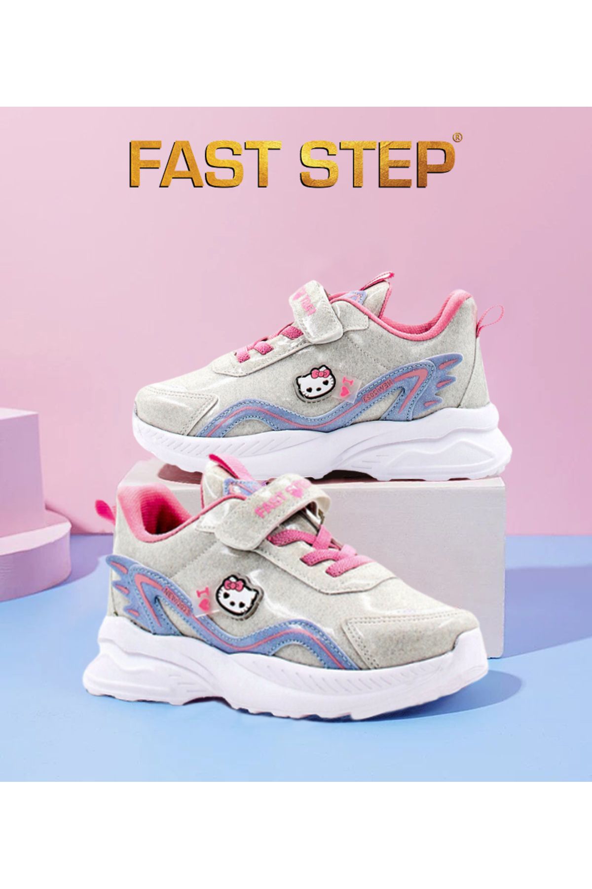 Fast Step Unisex Spor Rahat Taban Hafif Sneaker Cırt Cırtlı Yazlık Çocuk Ayakkabı 615xca1907