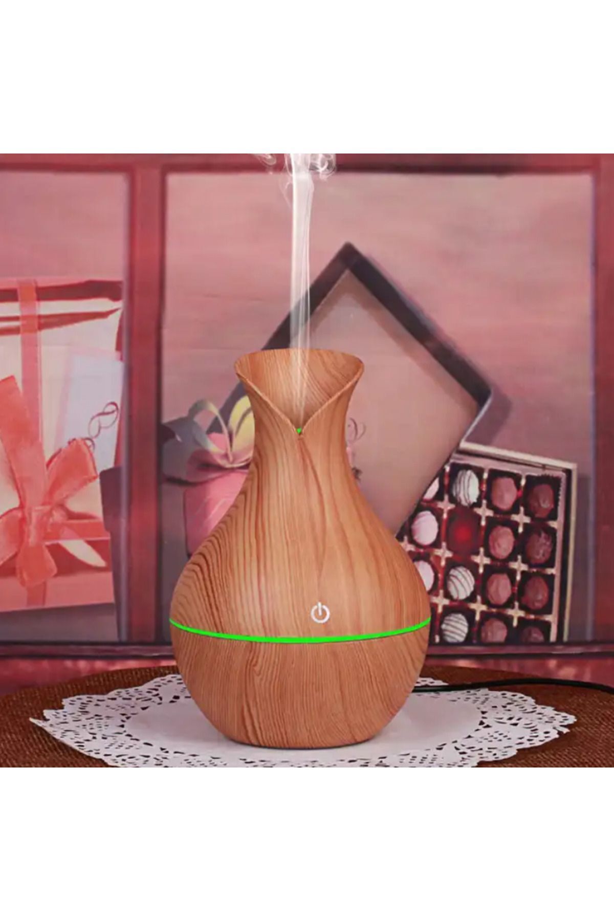 Reidan Krem Renk Vazo Modeli 200 Ml Ulrasonik Hava Nemlendirici 7 renk Buhar Makinesi Ve Aroma Difüzörü