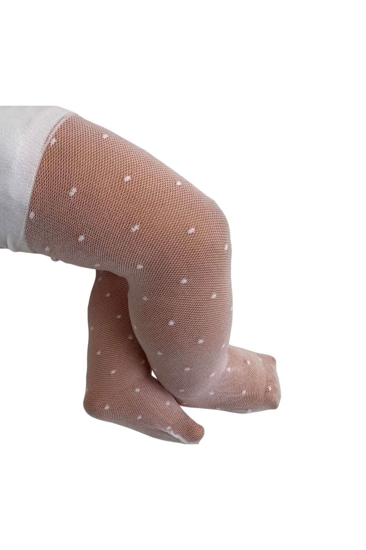 Daymod Bebek Azra Beyaz Puantiyeli Külotlu Çorap
