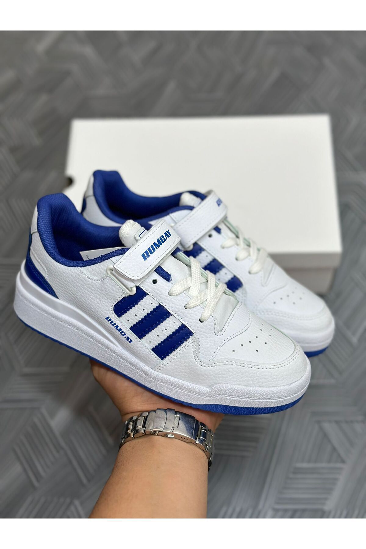 aleynashoes Beyaz Mavi Sneaker Spor Ayakkabı