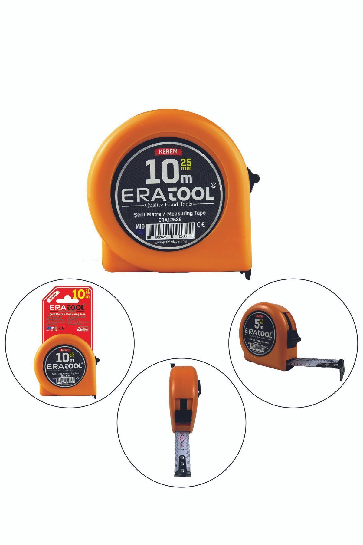 Eratool ŞERİT METRE 10*25MM - SARI ERA12538 KEREM ERATOOL