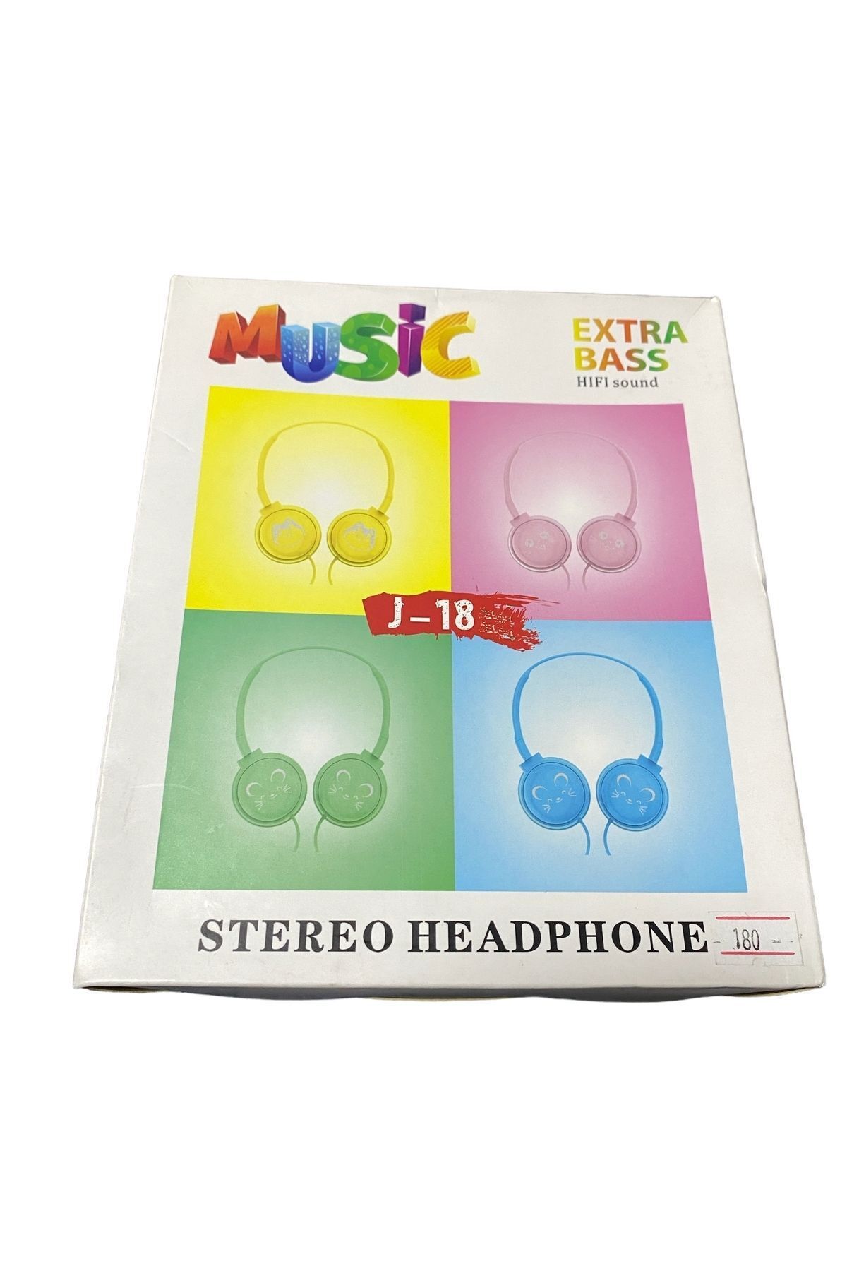 Poly Stereo headphone kedi desenli kablolu kulaklık