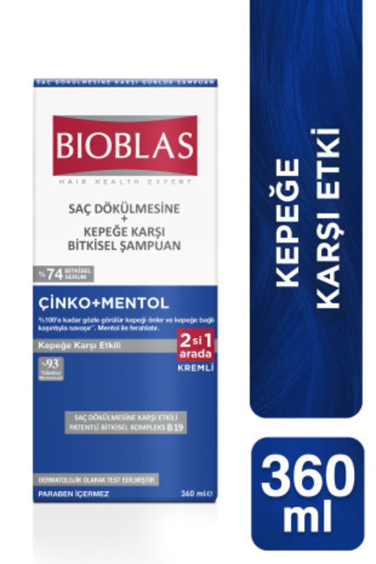 Bioblas 2’si 1 Arada Kepek Karşıtı Şampuan – Mentol Ferahlığı 360 ML