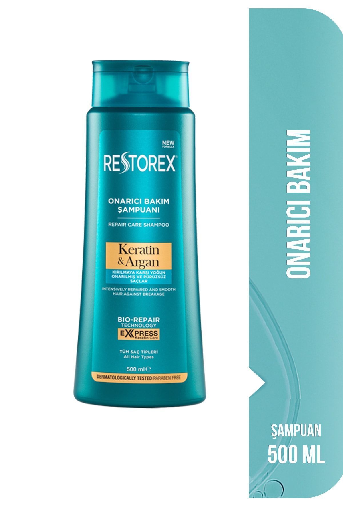 Restorex Kırık Ve Işlem Görmüş Saçlar Için Onarıcı Keratin Argan Bakım Şampuanı 500 ml