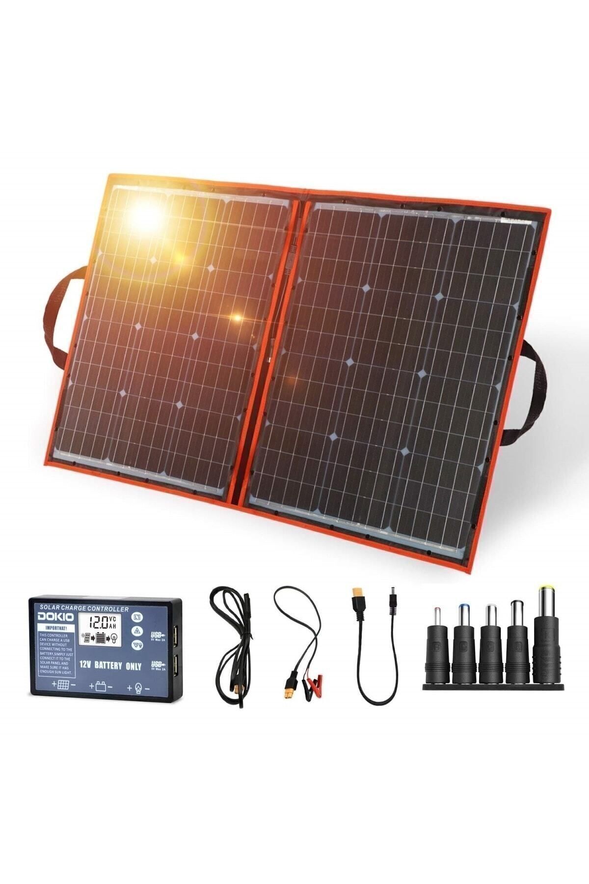dokio Güneş Enerji Paneli 100w Katlanır Portatif Solar Panel