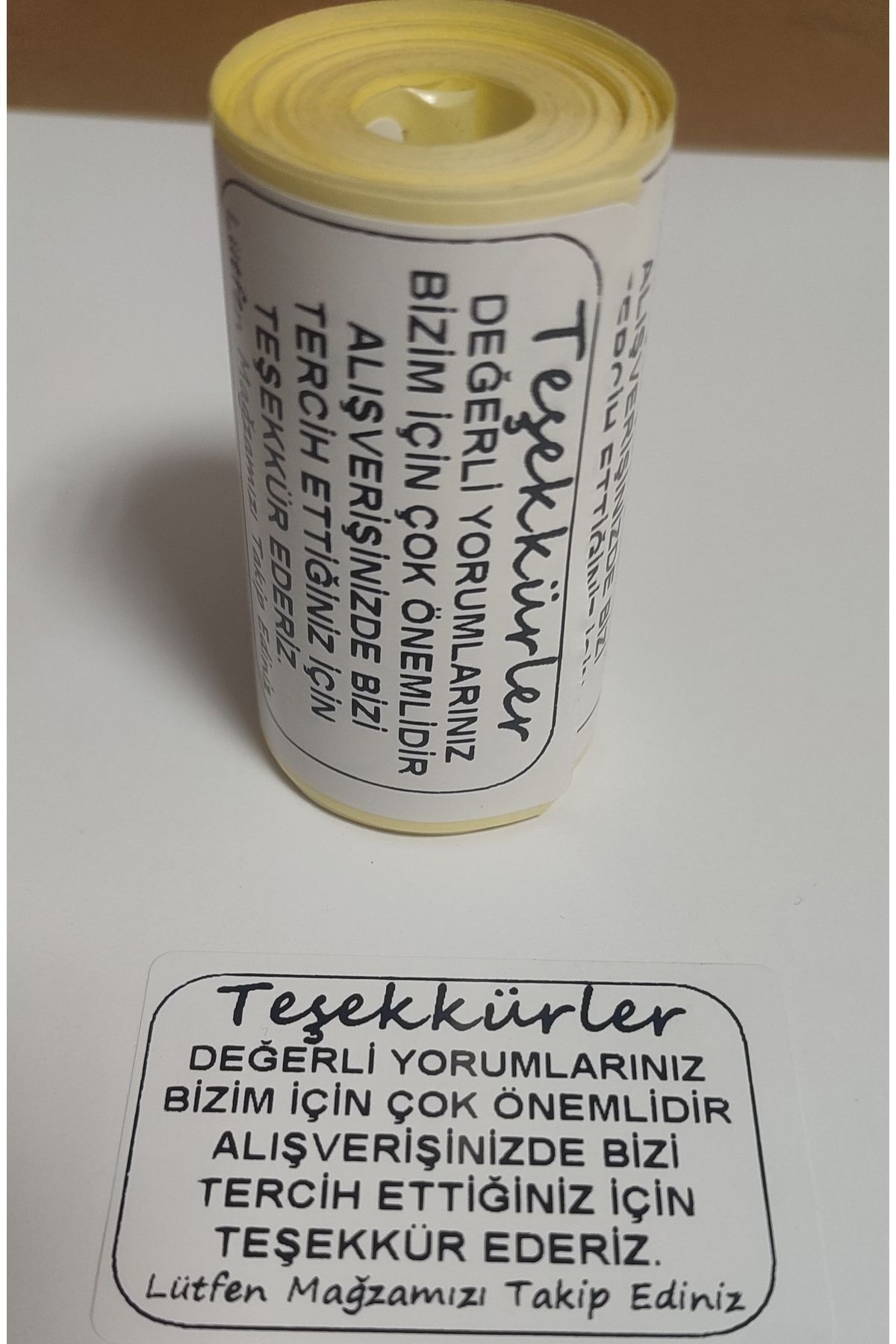 SATTENS E-ticaret Teşekkür Kart Müşteri Takip Ve Yorum Talebi Yapışkanlı Etiket Notu