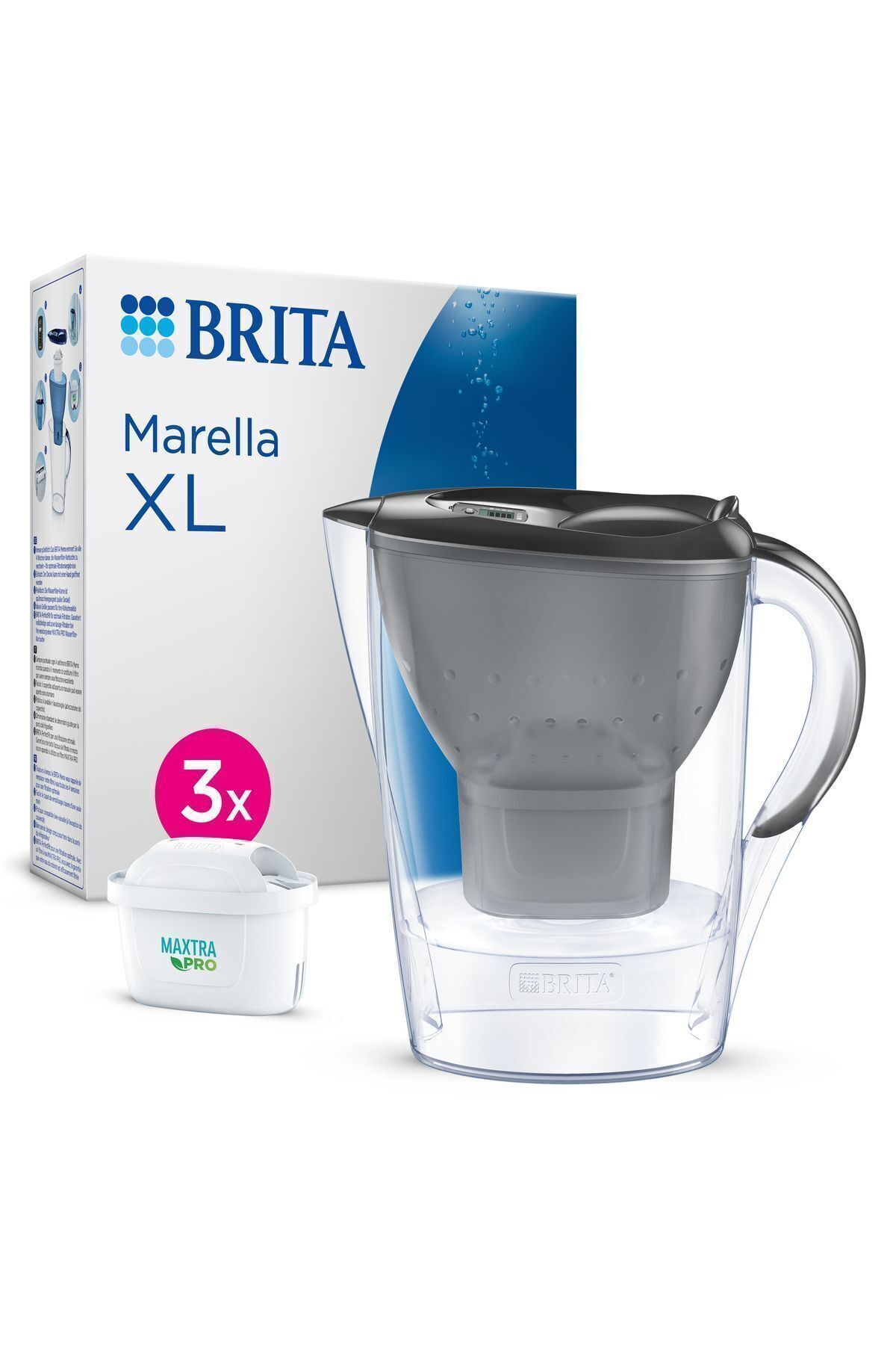 Brita Marella XL 3x MAXTRA PRO ALL-IN-1 Filtreli Su Arıtma Sürahisi – Grafit (3,5 L)