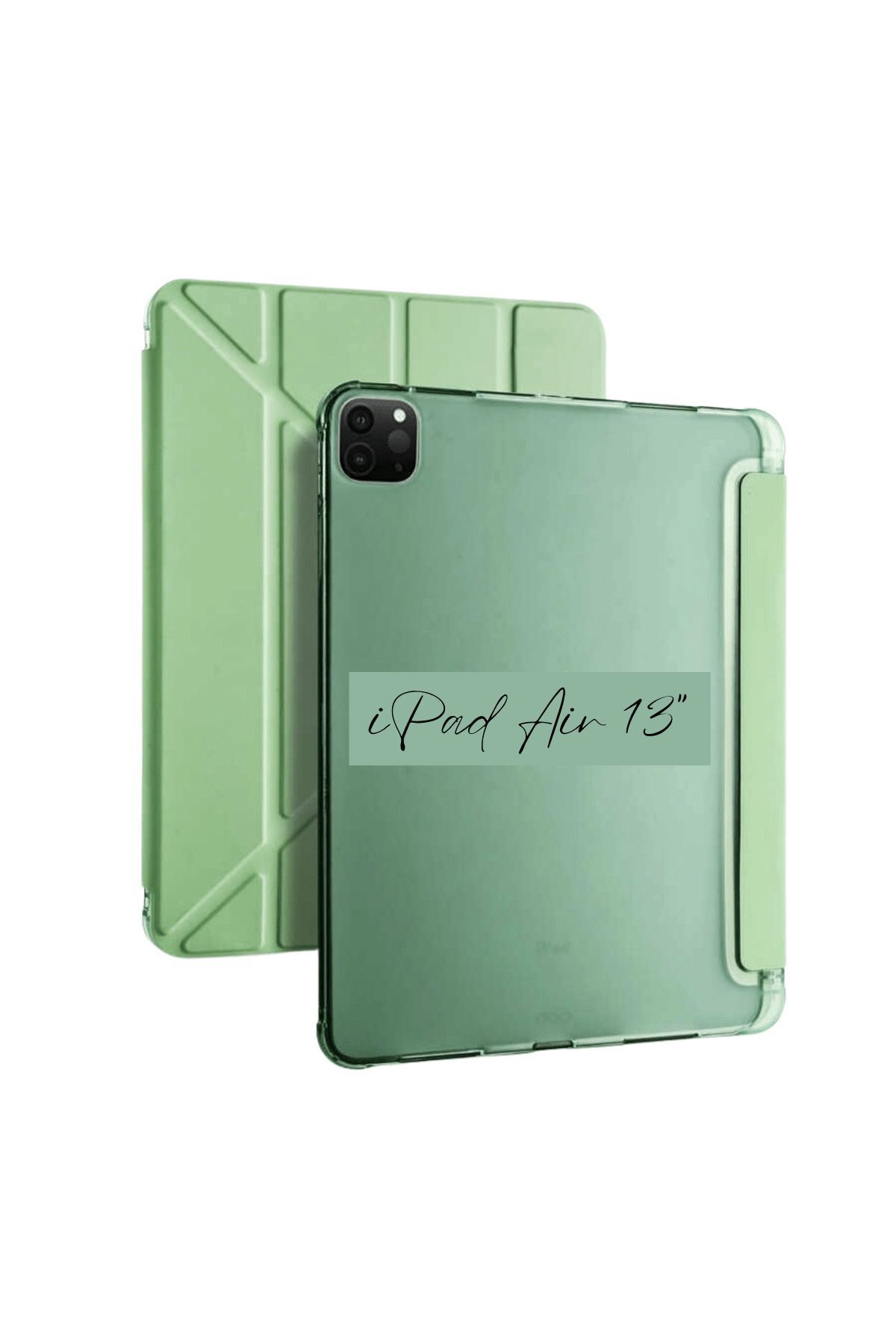 Fuchsia iPad Air 13 inç M2 Çipli Uyumlu Kalem Bölmeli Akıllı Trifolding Tablet Kılıfı