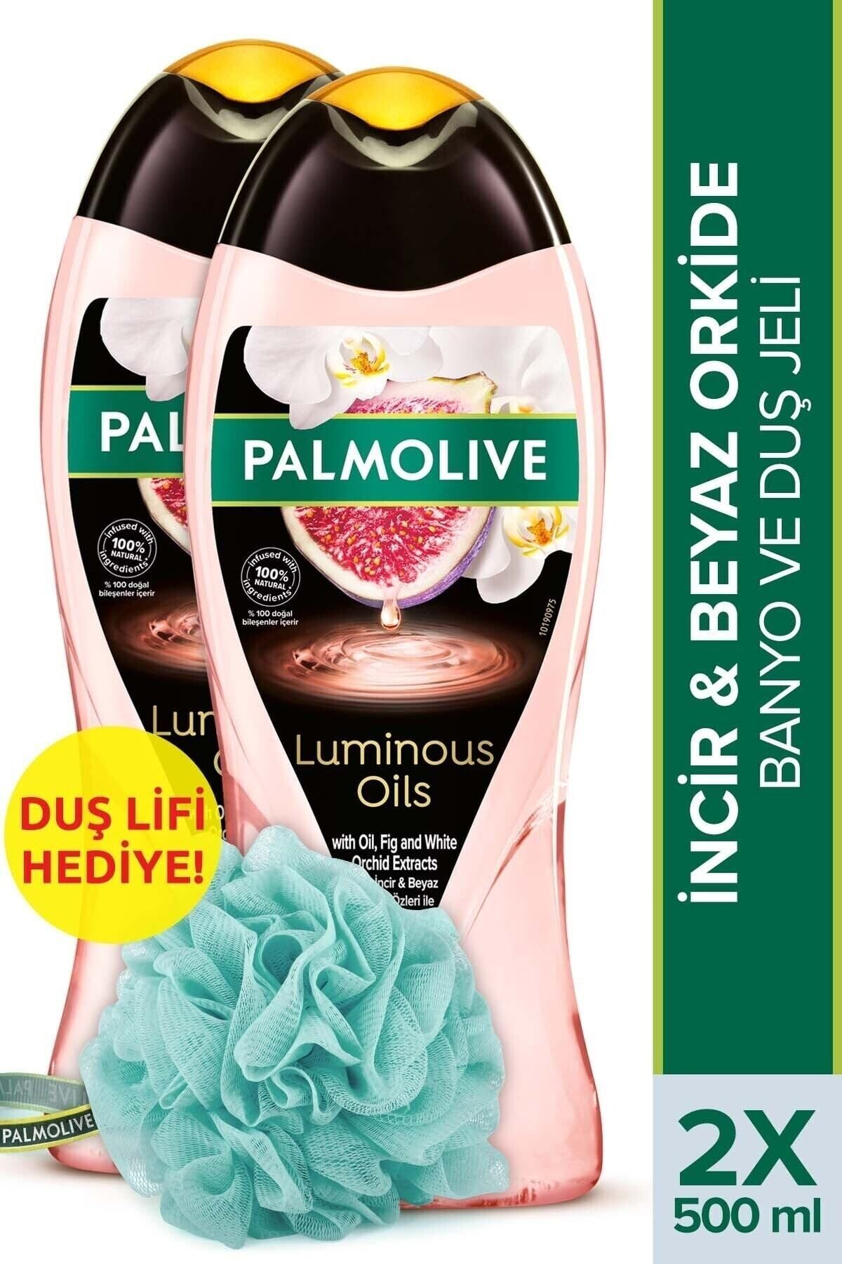 Palmolive Luminous Oils Banyo ve Duş Jeli 500 ml x 2 Adet + Duş Lifi Hediye