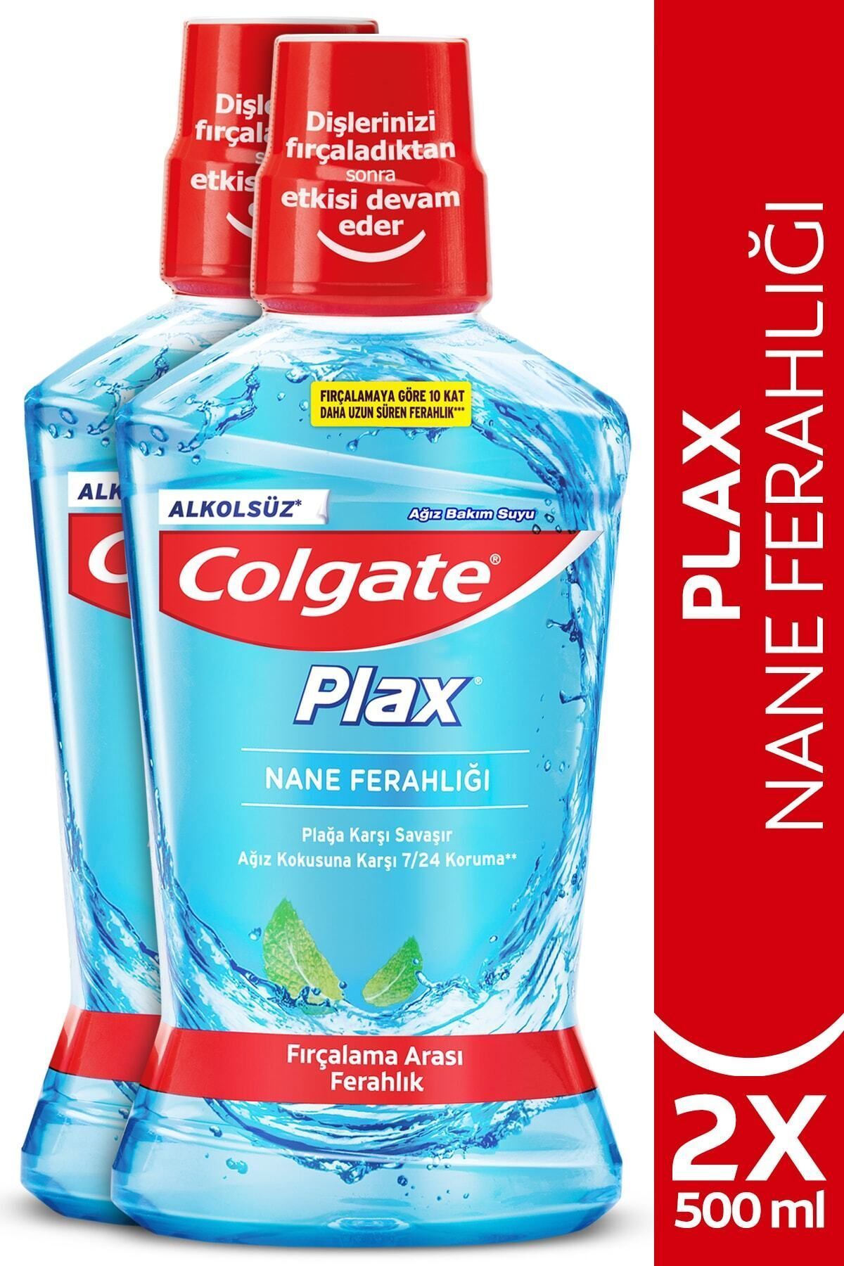 Colgate Plax Nane Ferahlığı Plağa Karşı Ağız Bakım Suyu 500 ml x 2 Adet