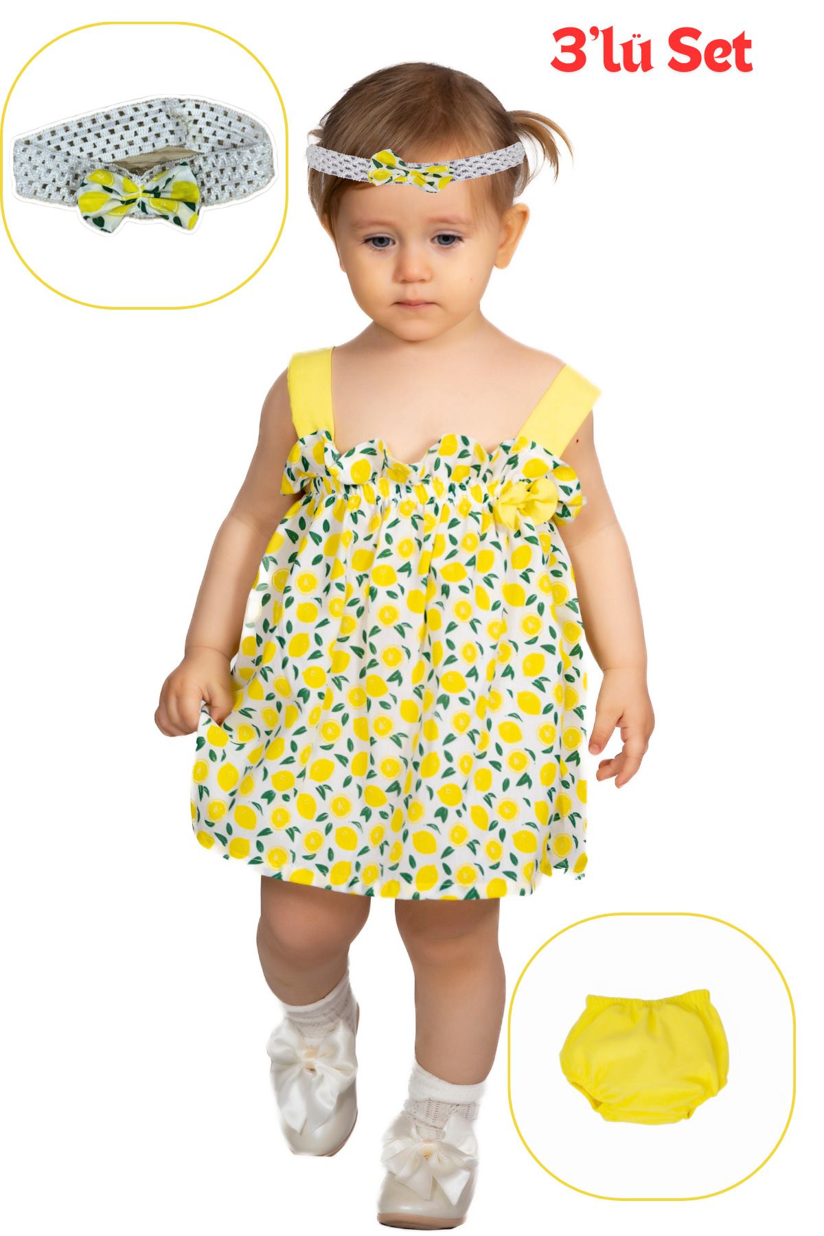 Mai Perla Mandalina Baskılı Sarı Kız Bebek Takım