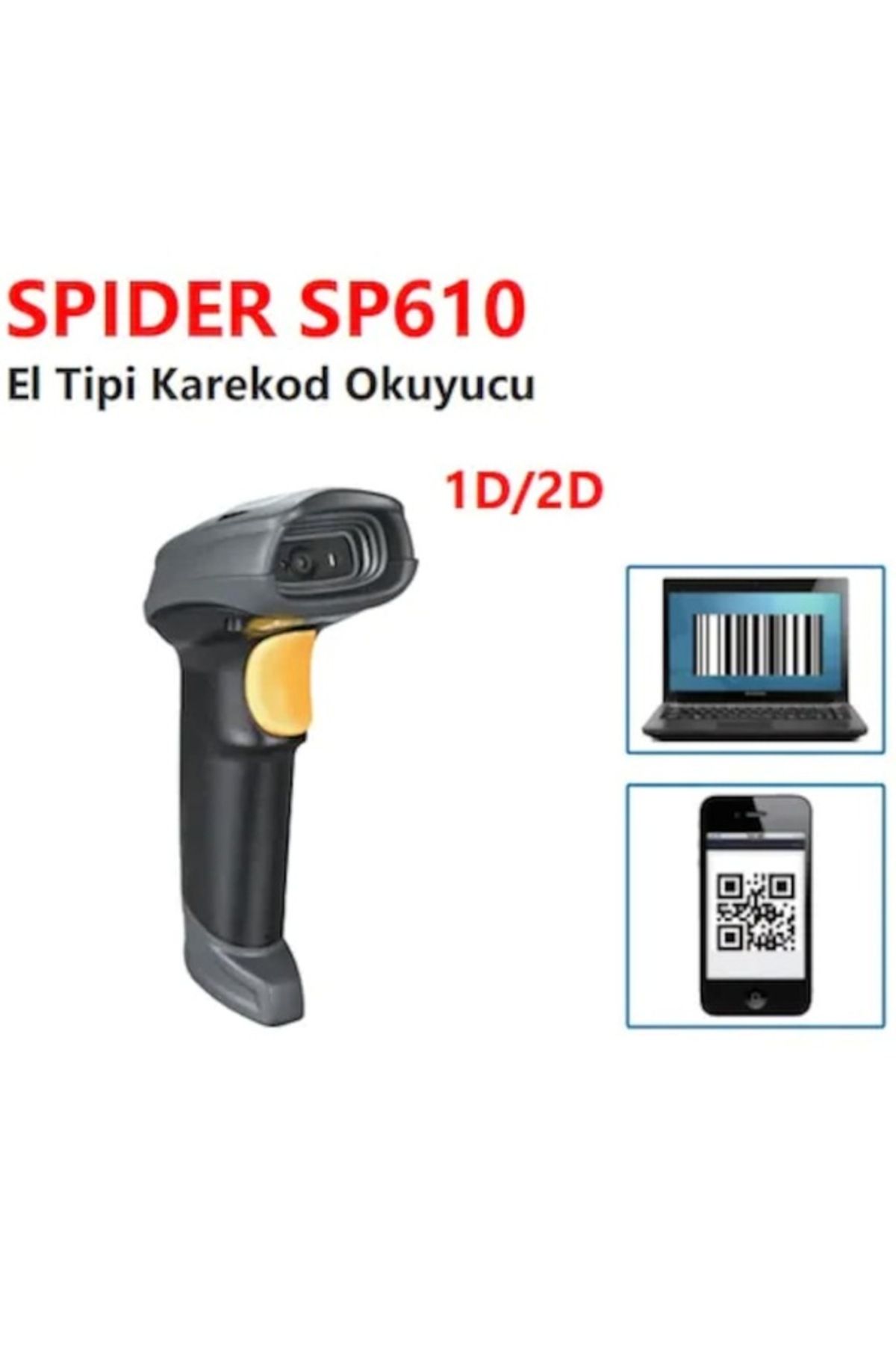 Spider Perkon Sp610 2d Usb Kablolu Karekod Barkod Okuyucu