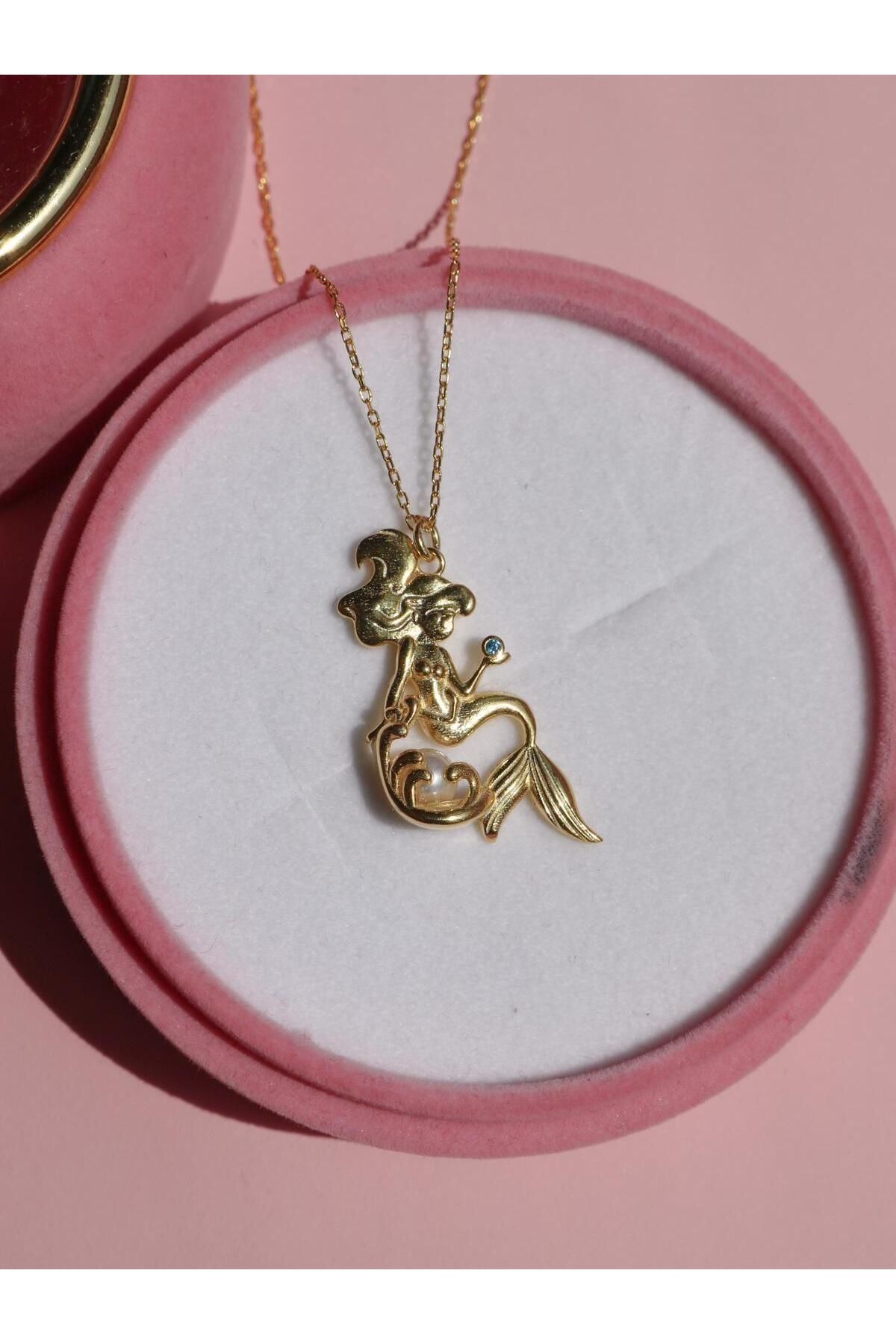 Reorah Collection Ariel Little Mermaid 925 Kolye | Little Mermaid Inspired-altın Kaplama