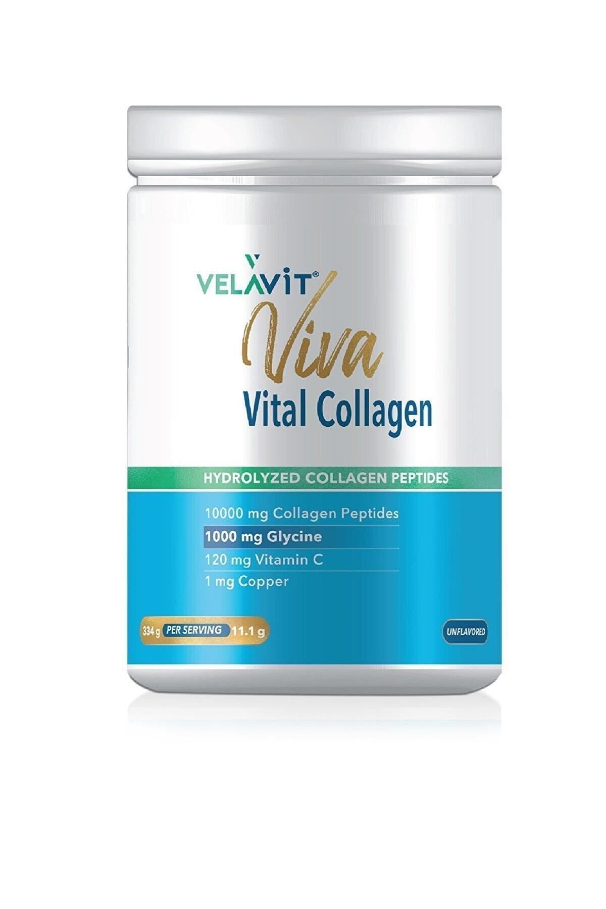 Velavit Viva Collagen Kavanoz 334 Gr. 10.000 Mg, Ekstra Glisinli Kollajen