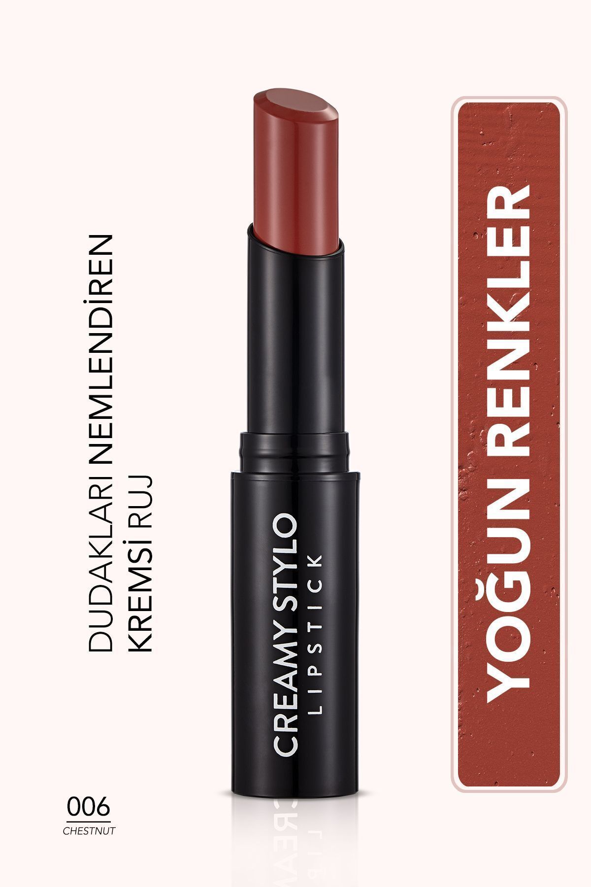 Flormar Yarı Parlak Stick Ruj- Creamy Stylo Lipstick -006 Chestnut- 8682536013666