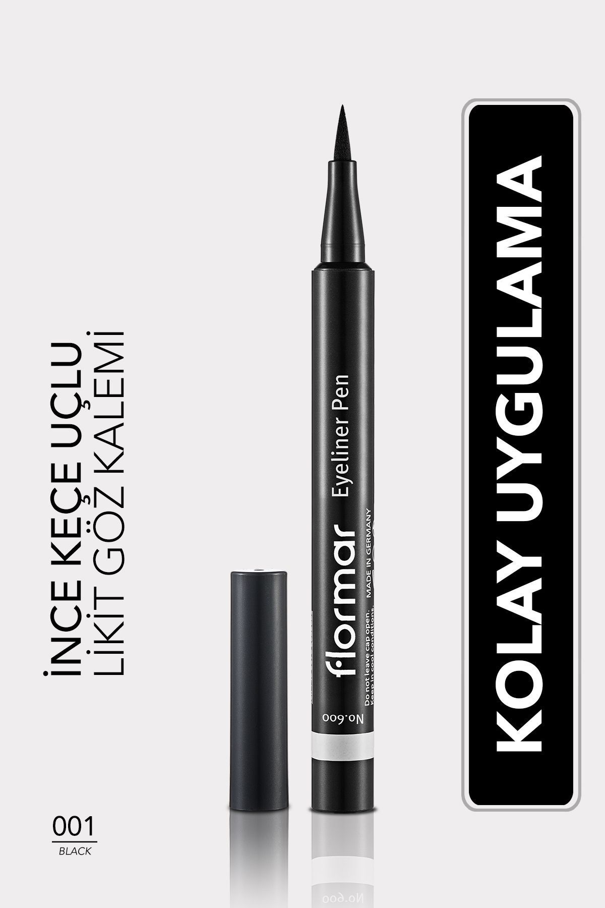 Flormar Yarı Mat Bitişli Eyeliner (SİYAH) - Eyeliner Pen - 001 Black - 8690604109609