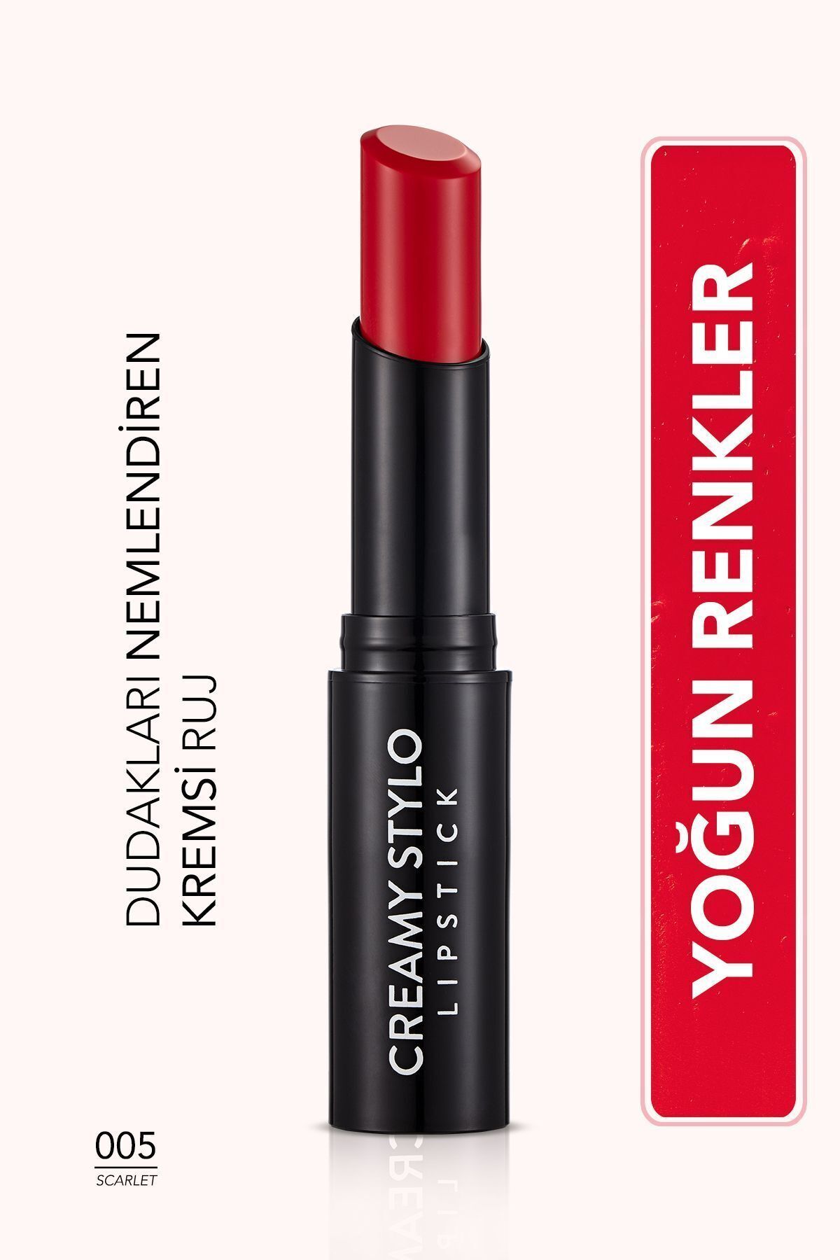 Flormar Yarı Parlak Stick Ruj- Creamy Stylo Lipstick -005 Scarlet-8682536013659