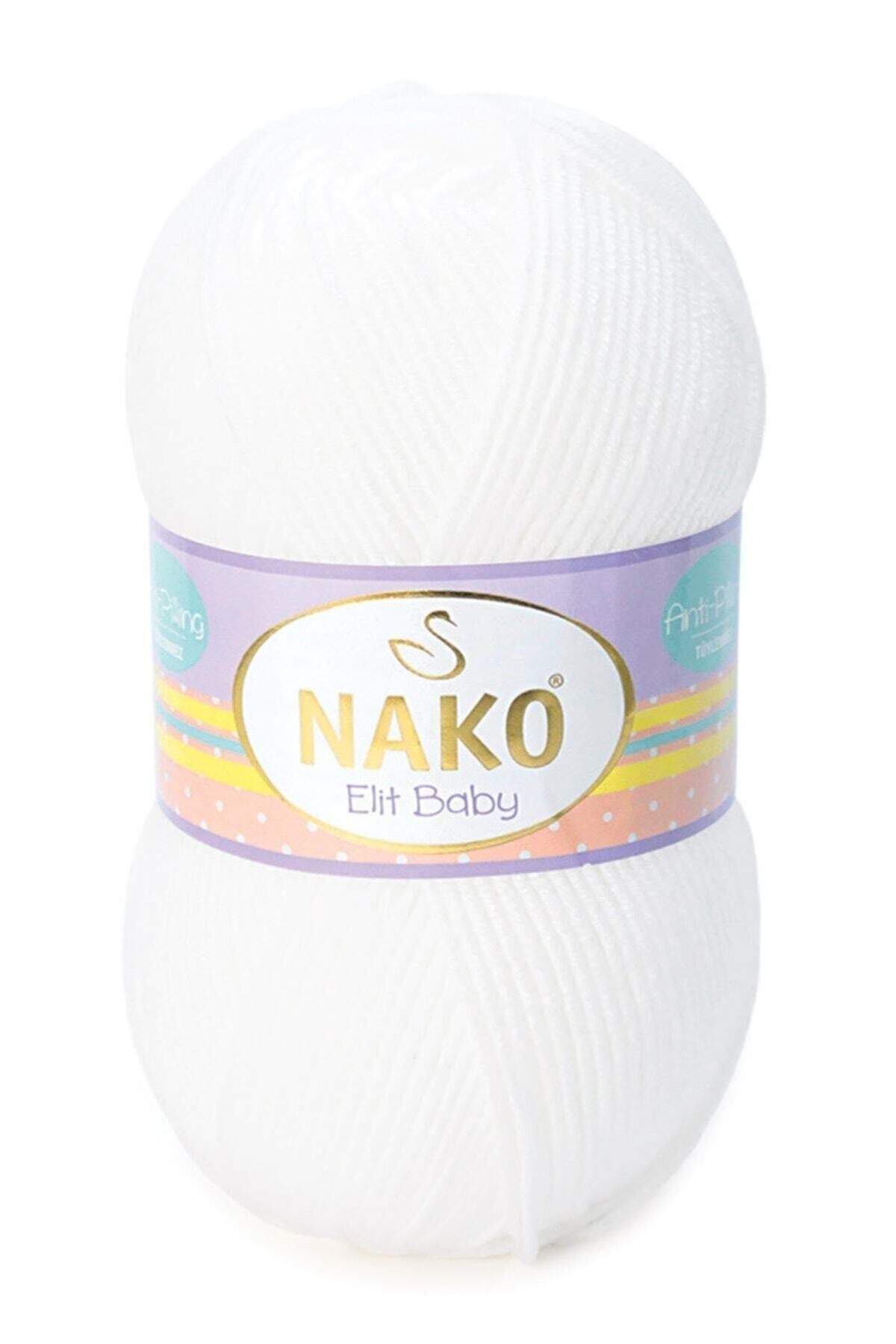 Nako Elit Baby 208 Beyaz Anti-pilling El Örgü Ipi/bebek Yünü
