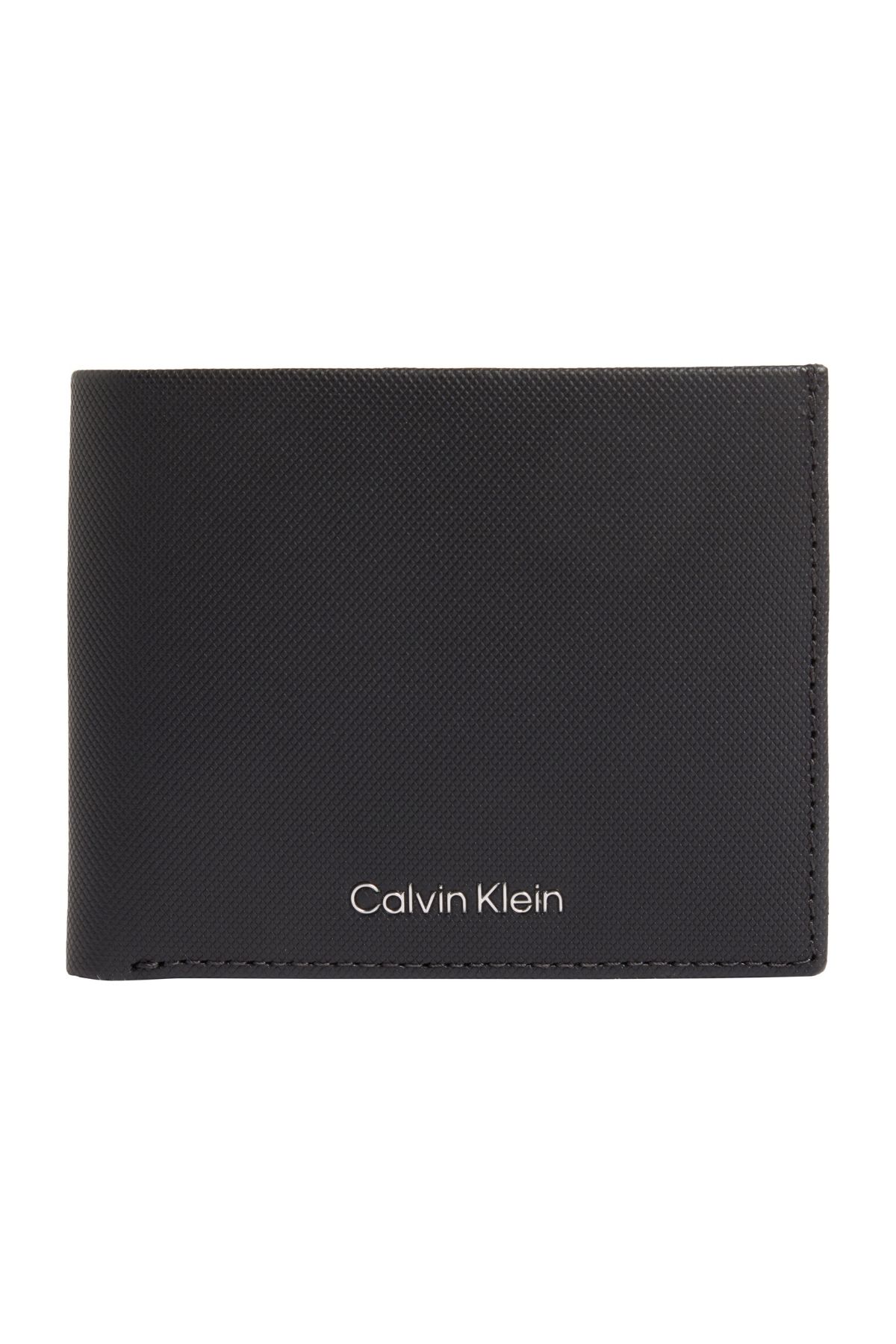 Calvin Klein Erkek Marka Logolu Pürüzsüz Yüzeyli Birden Fazla Kart Yuvalı Kağıt Para Bölmeli Siyah Cüzdan K50k511