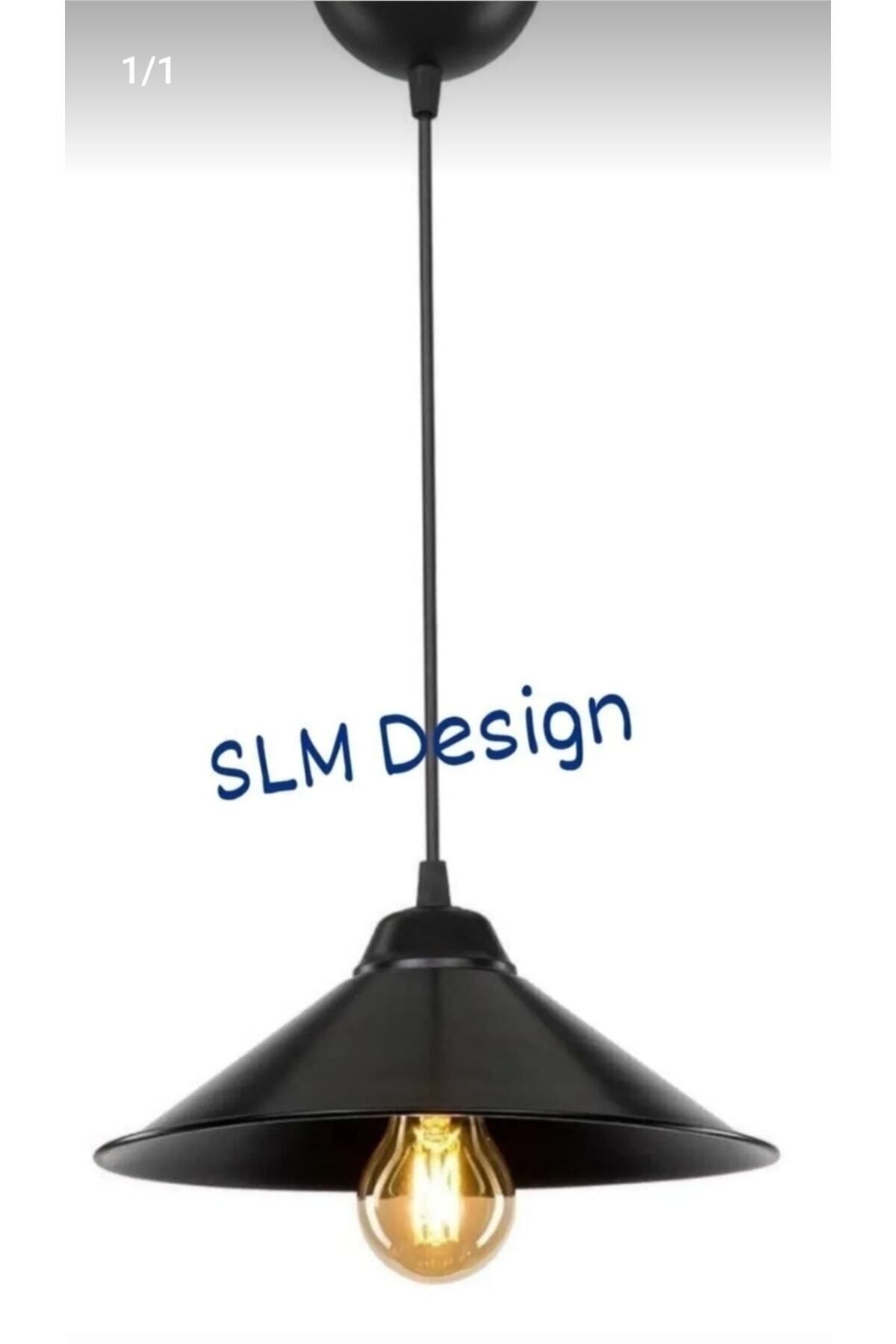 SLM Design Dore Tekli Siyah Sarkıt Avize