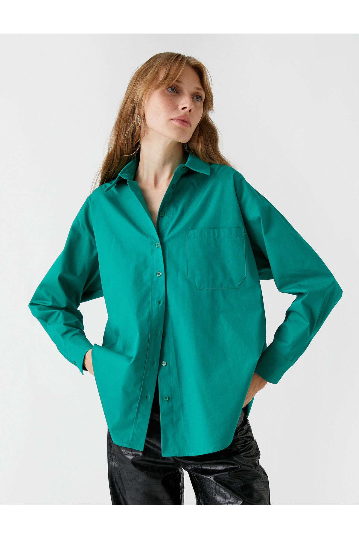 Koton Kadın Yeşil Gömlek 3WAK60012PW
