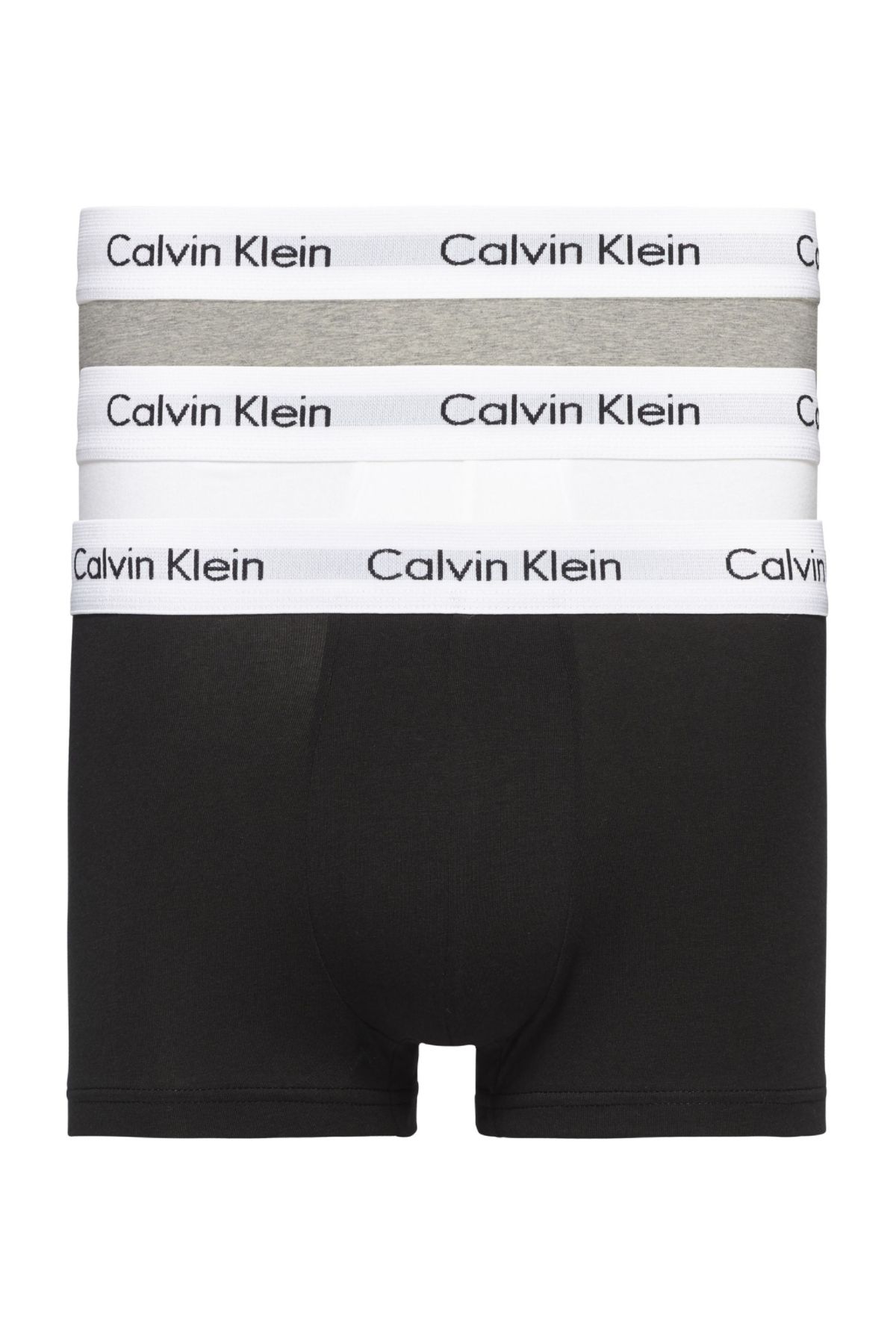Calvin Klein Erkek Marka Logolu Elastik Bantlı Günlük Kullanıma Uygun Siyah-beyaz-gri Boxer U2664g-998