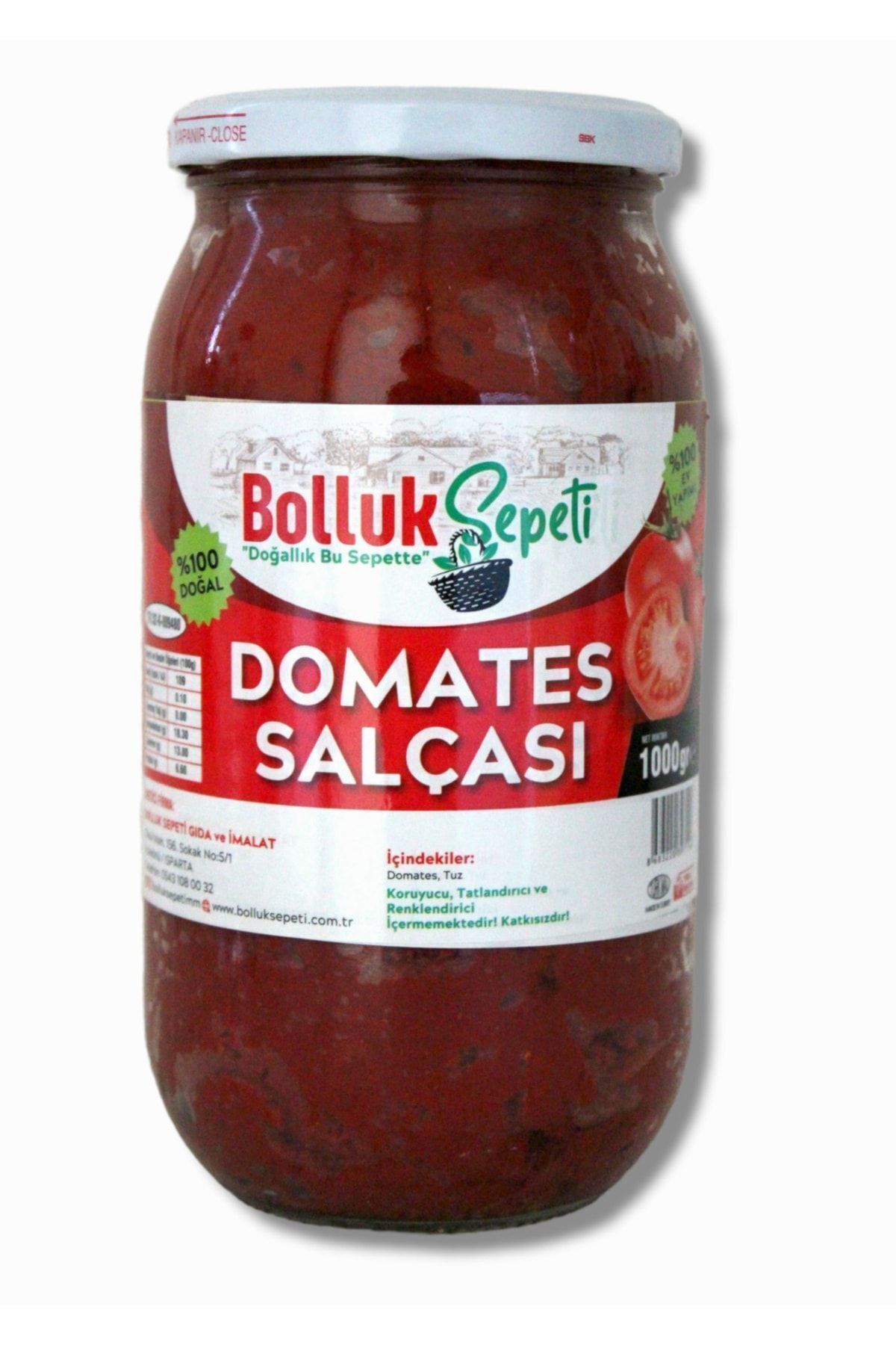 BOLLUK SEPETİ Ev Yapımı Domates Salçası 1 Kg Katkısız