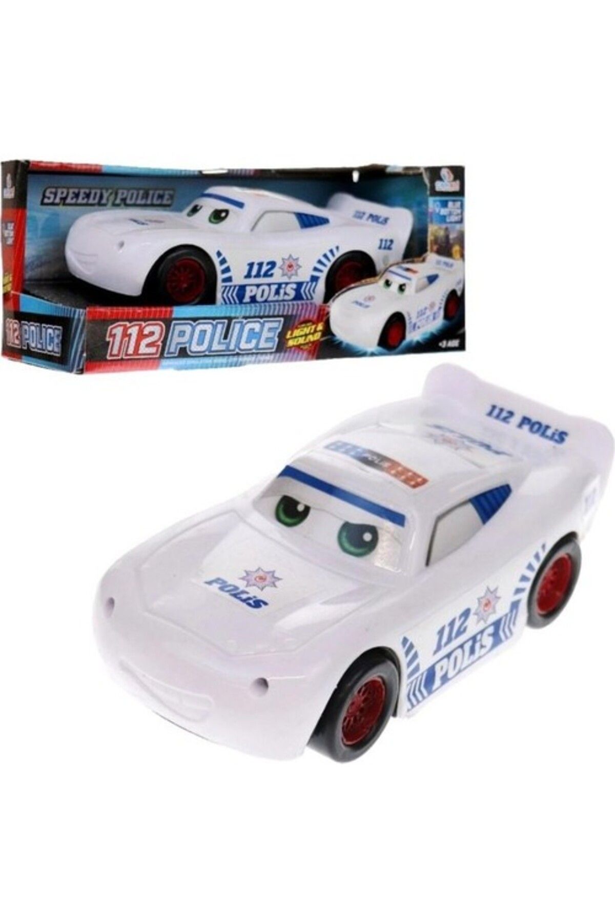 Can Ali Toys Mc Queen 112 Polis Arabası Işıklı Sesli Yerde Gezen Araba