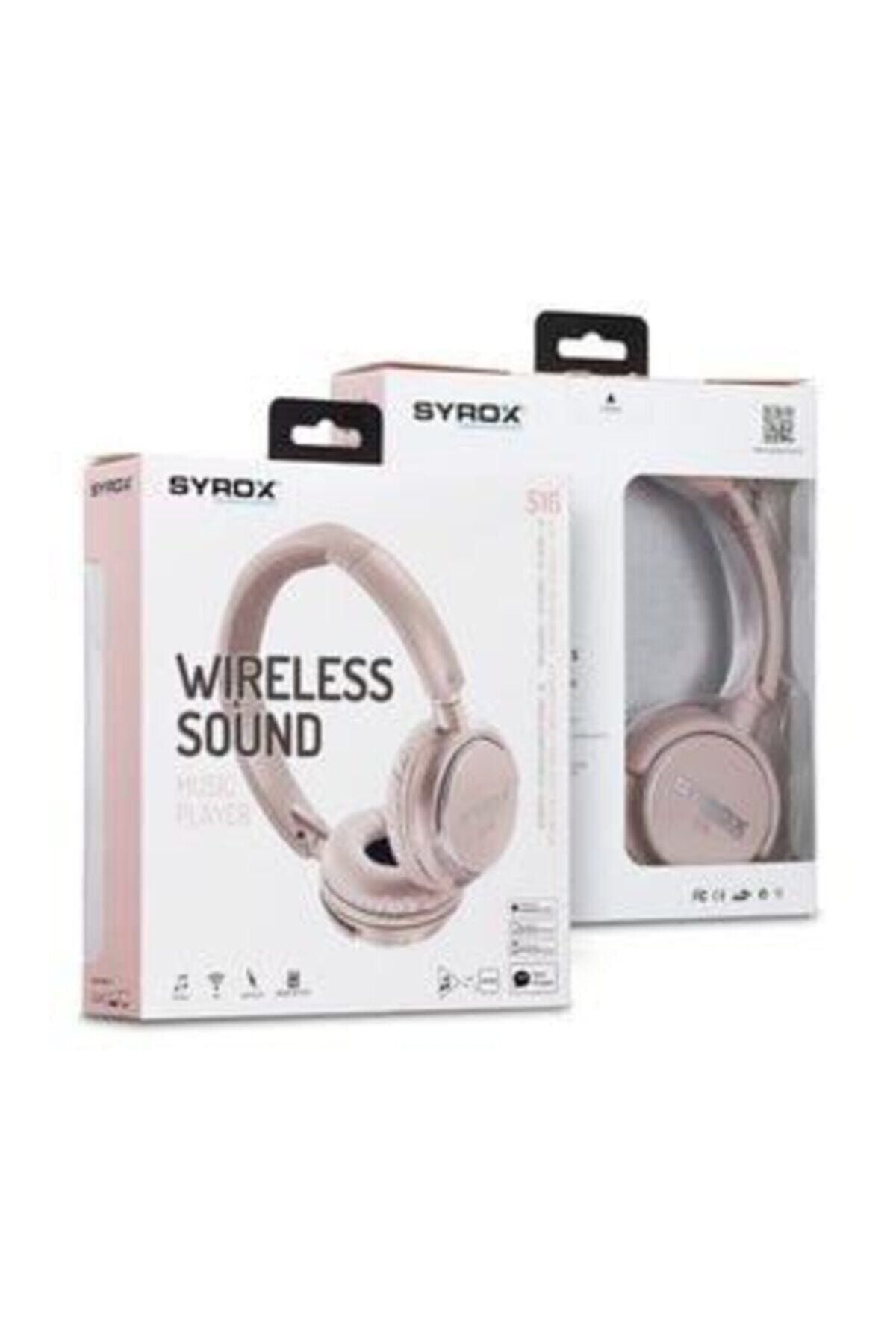 Syrox S16 Kablosuz Bluetooth Kulak Üstü Kulaklık Renk Pembe