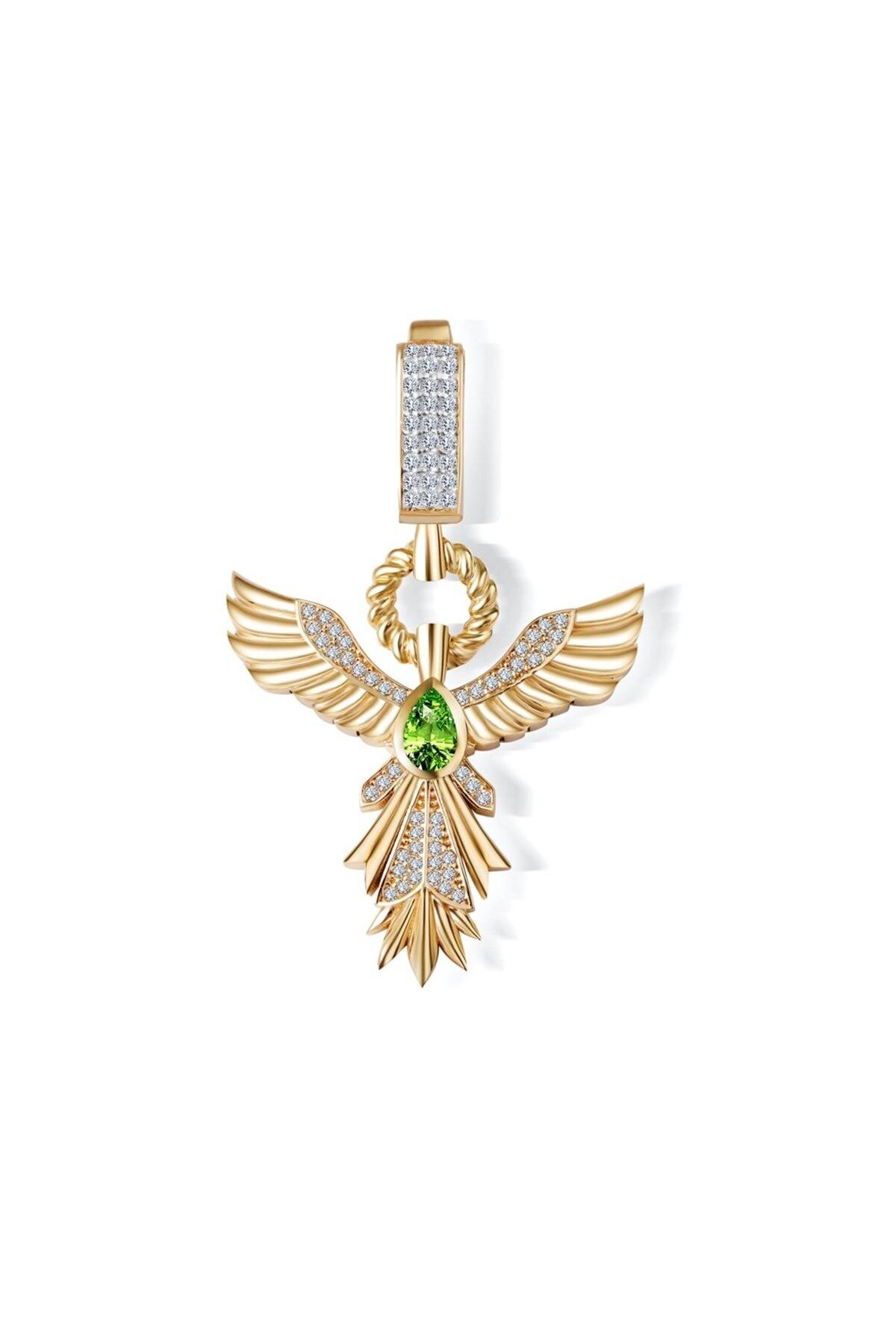 Ema Jewellery Zümrüt Taşlı Anka Kuşu Charm