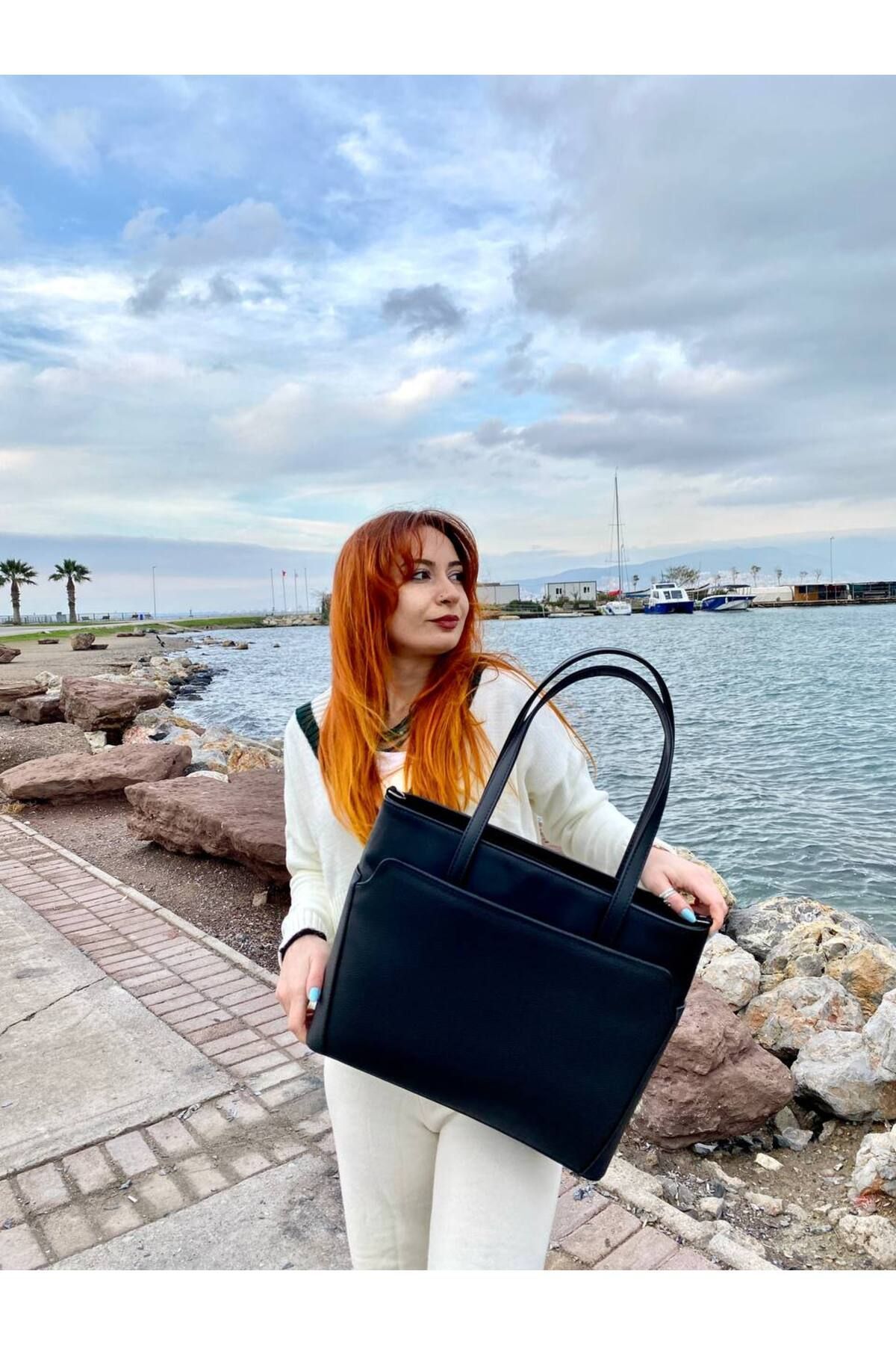 Arwenie AA Kalite Lüx Üretim Suni Deri Büyük Boy Askılı Kadın Çanta