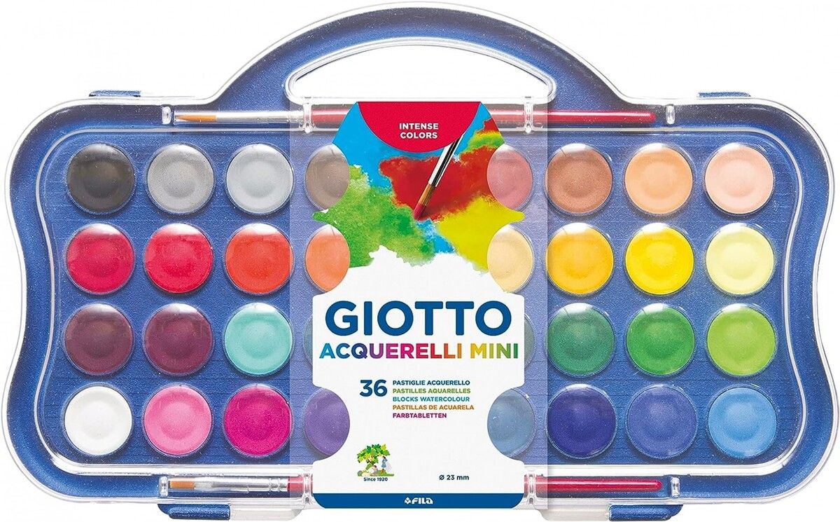 Giotto Sulu Boya 23mm 36 Renk Plastik Kutu Set