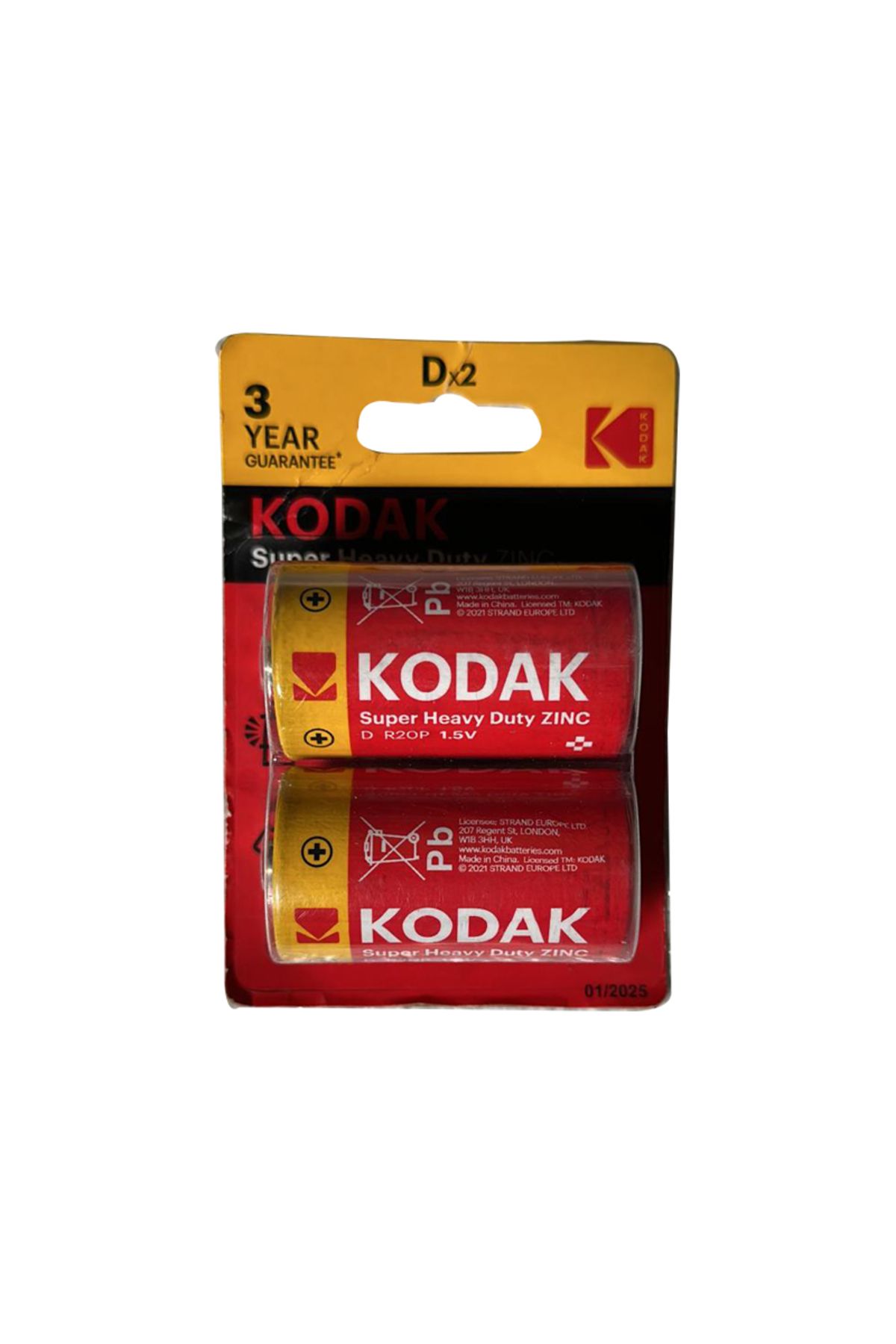Genel Markalar Kodak Super Heavy Duty D Boy (R20) Pil 2li Paket (4172)