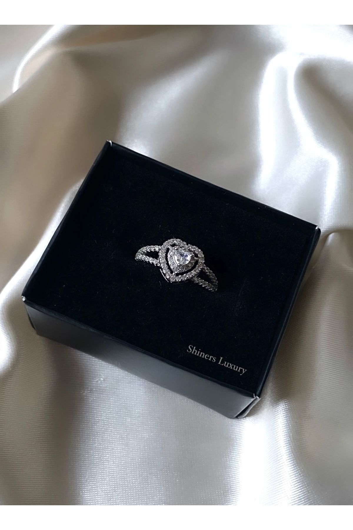 Shiners Luxury İthal Kalp Yüzük Sevgili Yüzüğü Pandora Model Ayarlanabilir