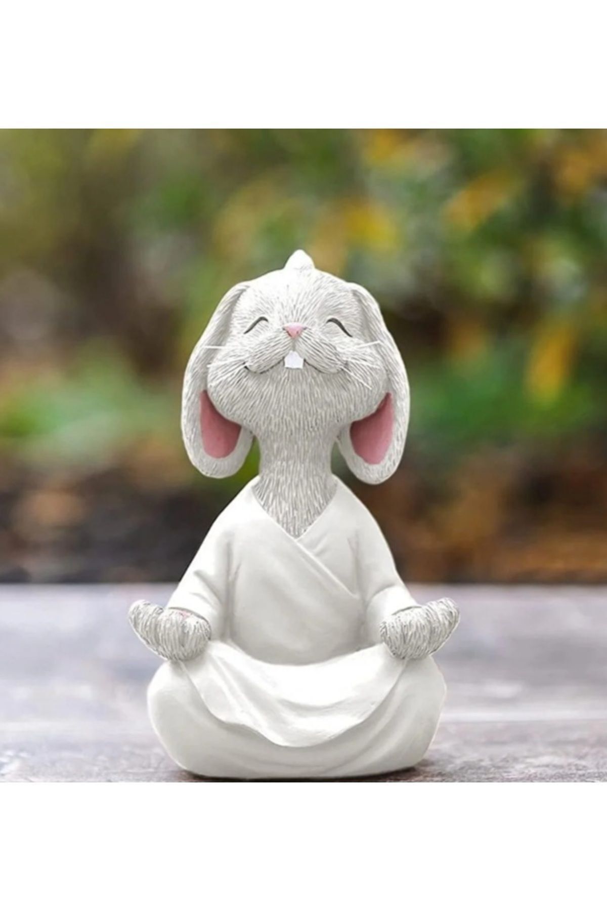ShowArt Hediyelik Dekoratif Yoga Yapan Tavşan Biblo Meditasyon Küçük Boy Tavşan Heykeli
