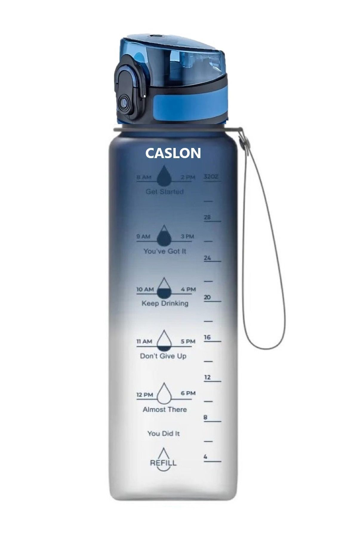 CASLON Su Matarası Tritan 1 Litre Koku Sızdırma Yapmaz Sporcu Matarası Su Şisesi Suluk Motivasyonel Uzspace