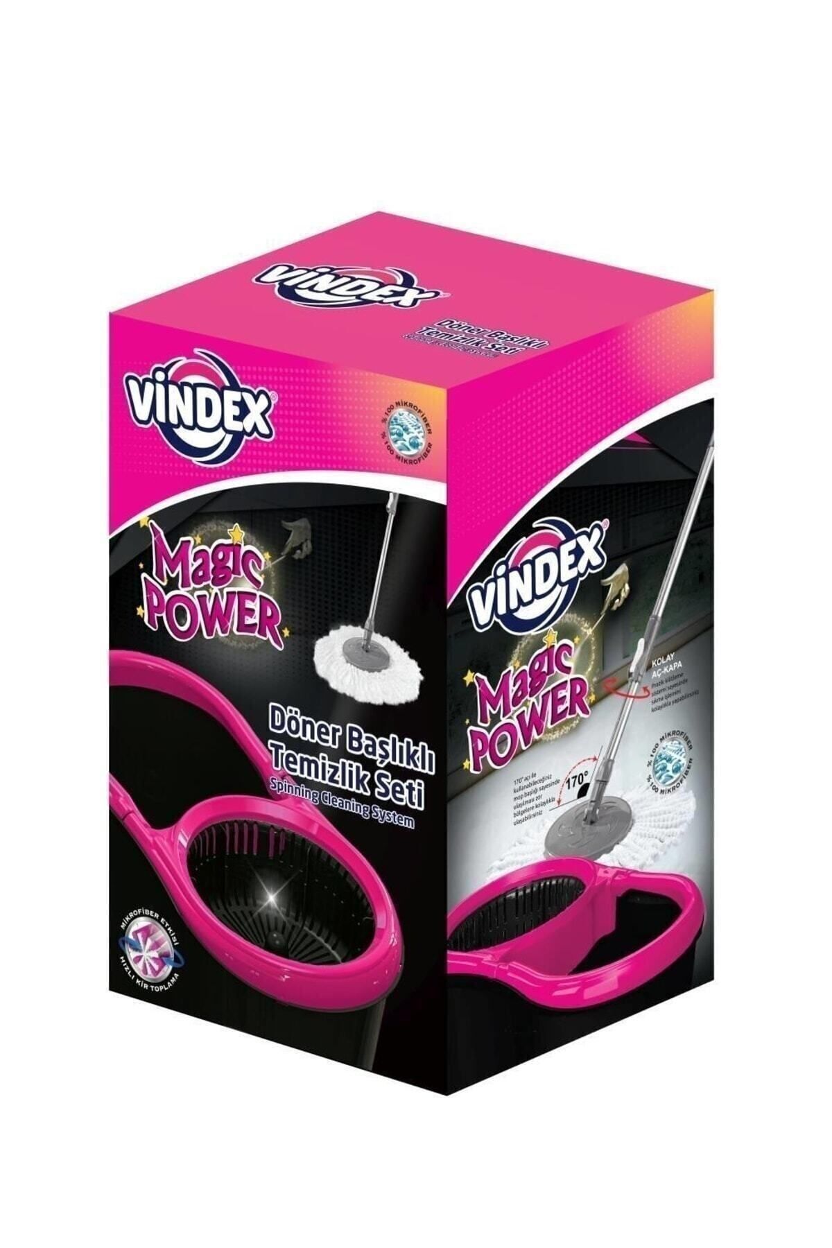 Vindex Magic Power Döner Başlıklı Temizlik Seti