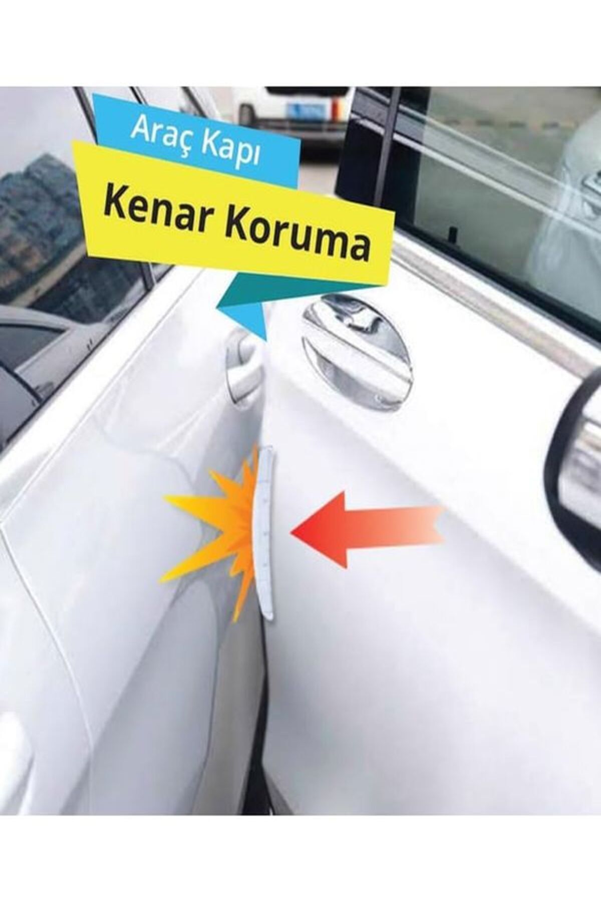Genel Markalar Araç Kapı Kenar Koruyucu Aksesuar 4 Parça Şeffaf