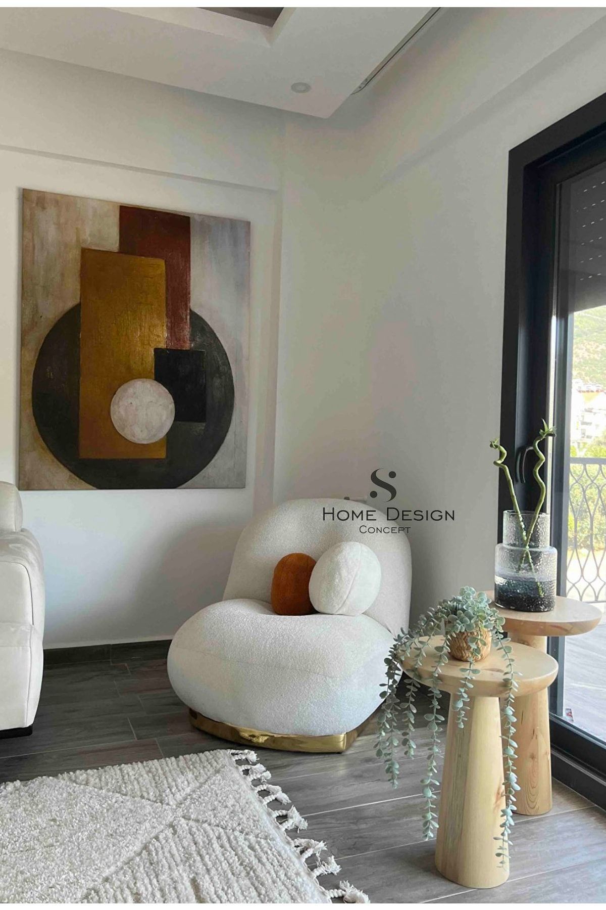 S Home Design Concept Lina Pofidik Berjer, Teddy, Gold Detay-beyaz