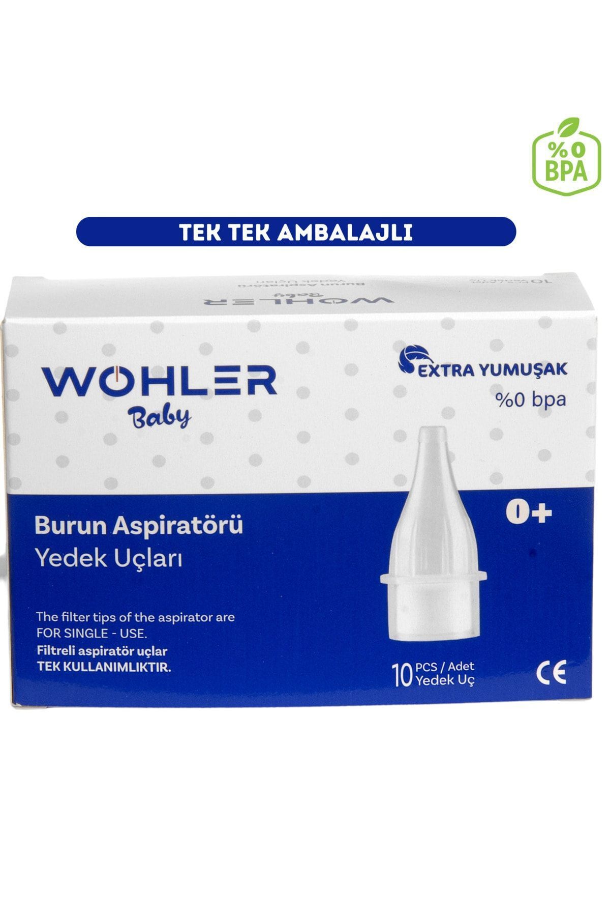 Wohler Nazal Burun Aspiratörü Yedek Uç 10 'lu Tek Tek Poşetli (OTRİ BEBE UYUMLU)