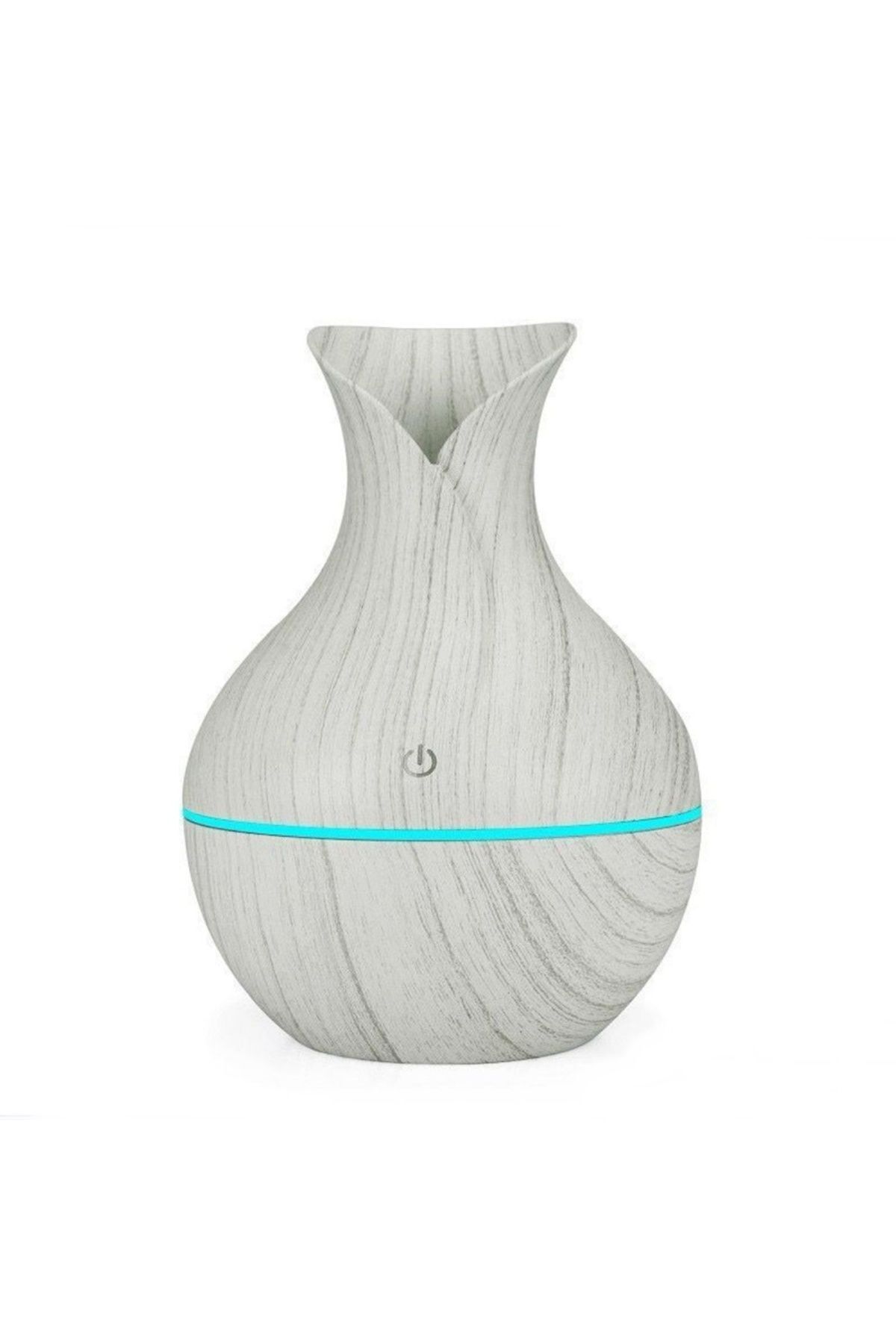 Reidan Beyaz Renk Vazo Modeli Aroma Terapi Oda Hava Nemlendirici 7 Renk Işıklı Ultrasonik Ahşap Görünüm Led