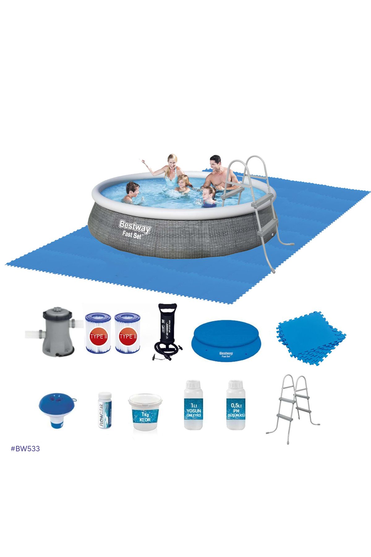 Bestway Büyük Şişme Havuz Seti 396x84cm BW533 57376 Fiyatı Yorumları