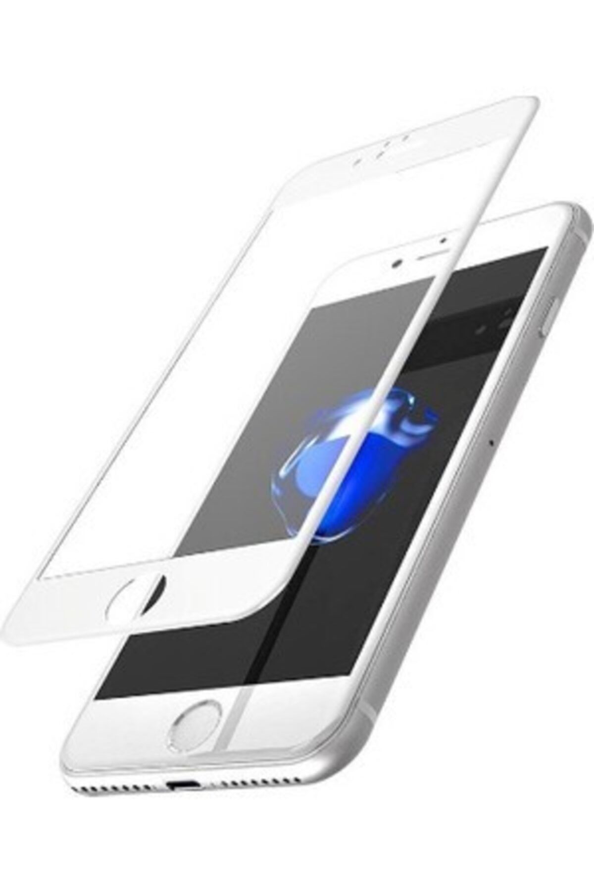Go Aksesuar Iphone 6-6s-7 -8 Beyaz Renk Tam Kaplayan Kırılmaz Cam Ekran Koruyucu