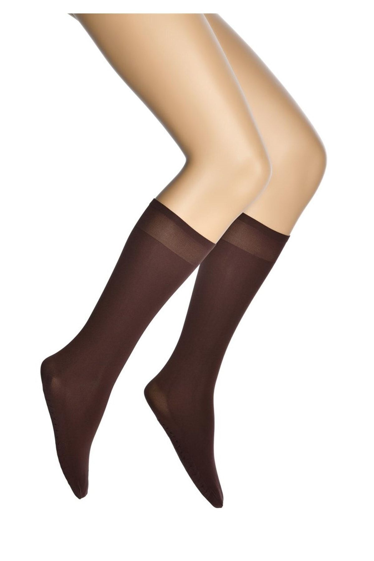 DORE Kadın Kahverengi Masaj Özellikli Dizaltı Çorap 3'lü