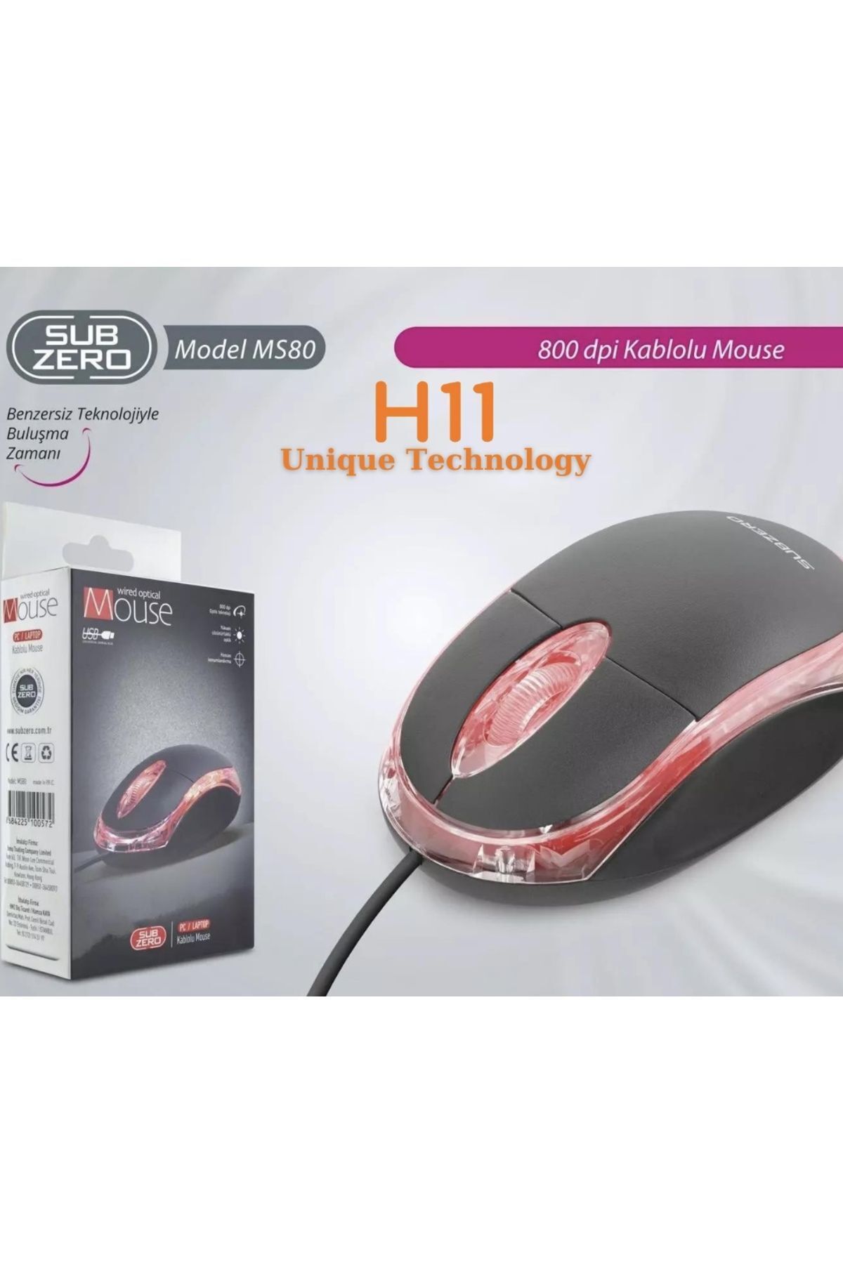 Subzero H11 SUBZERO MS80 800Dpı Kablolu Optik Mouse