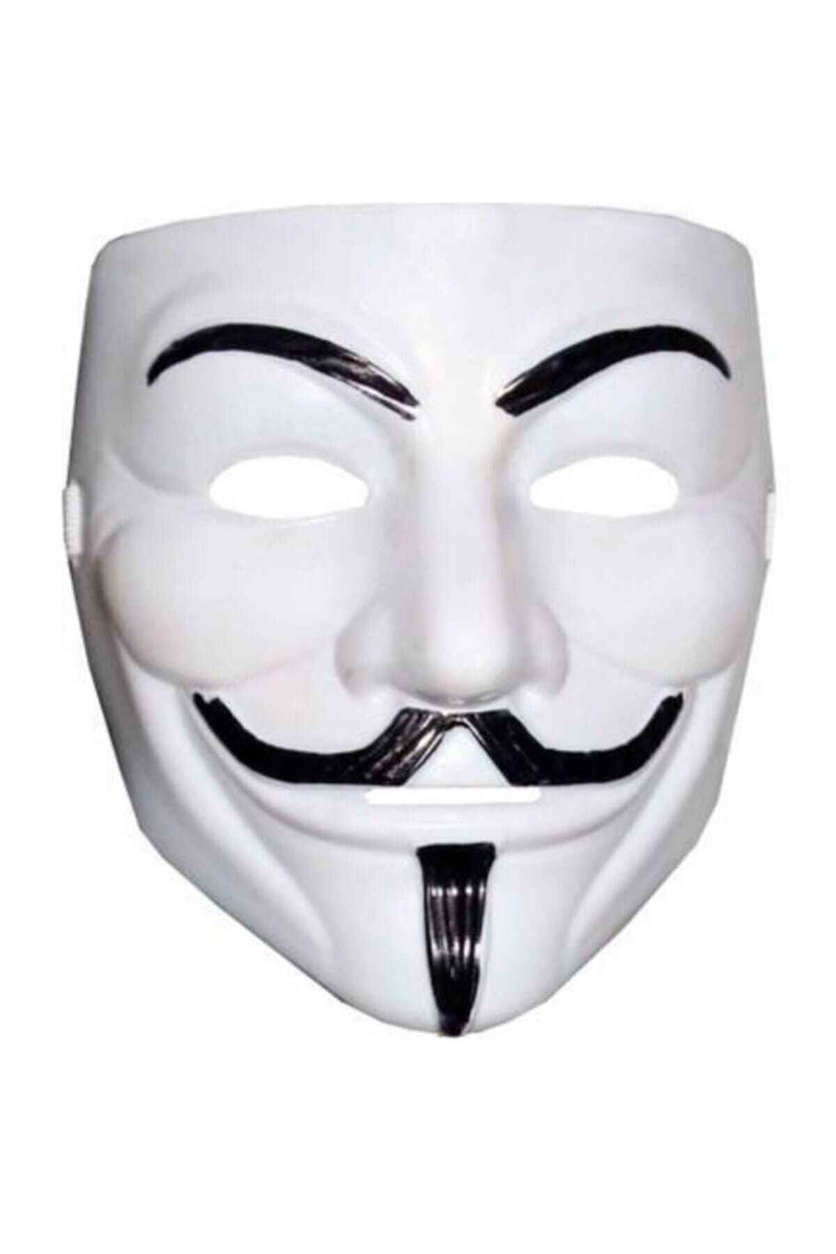Genel Markalar Beyaz Renk V For Vendetta Maskesi Yerli Üretim (4087)