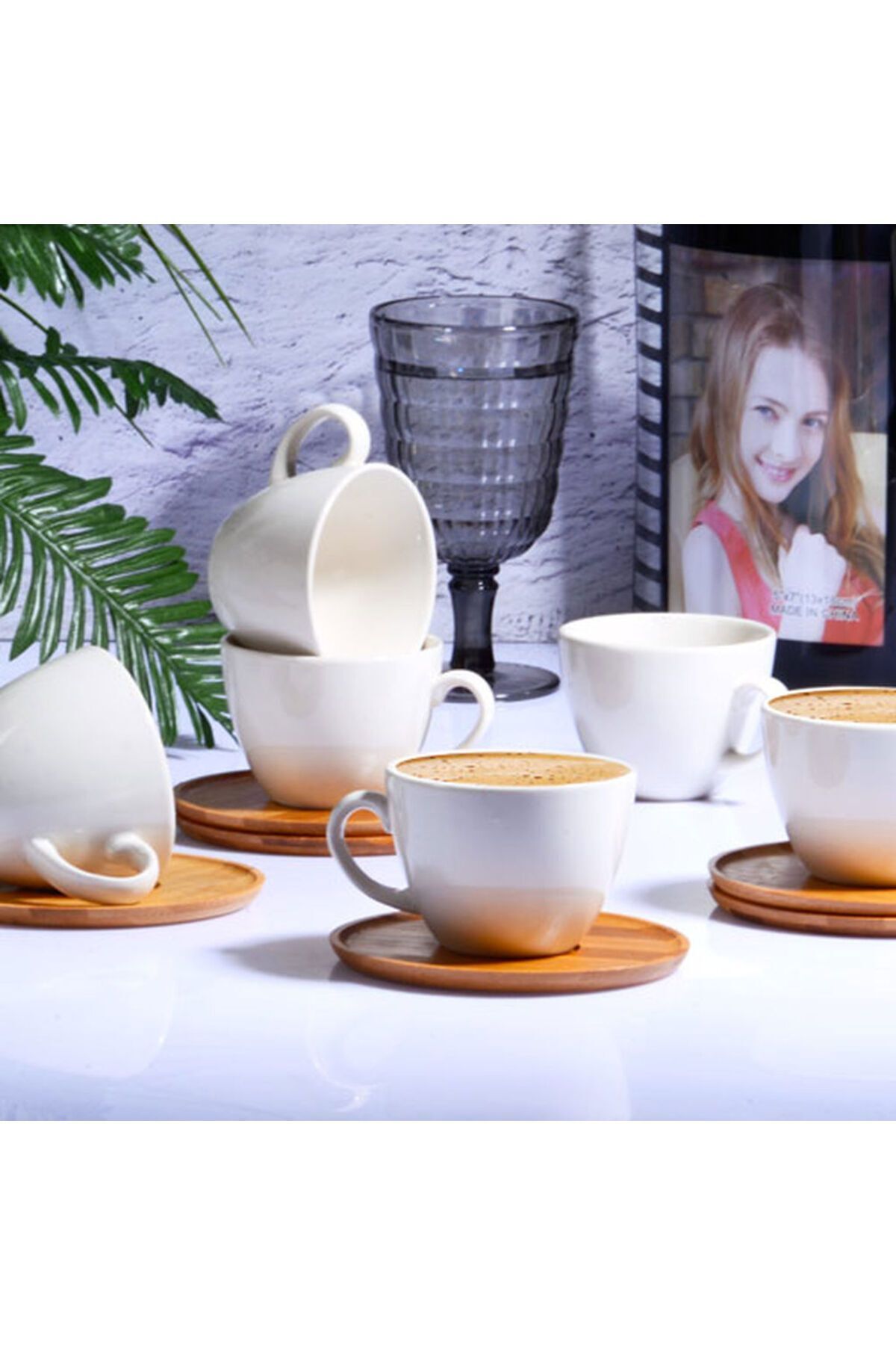 Kosova Porselen 6'lı Bambulu Çay Fincanı