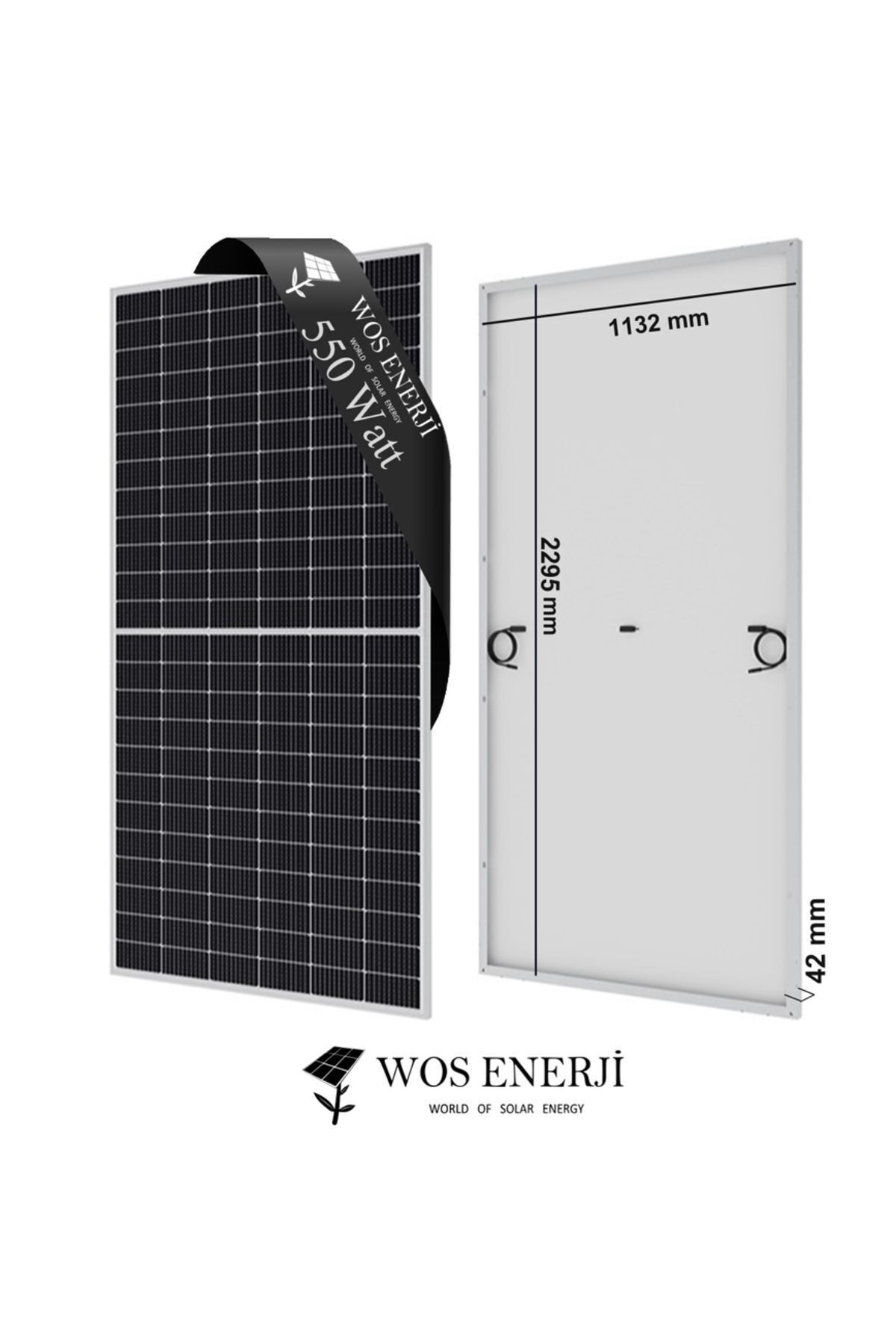 WOS ENERJİ Güneş Paneli Half Cut 550 Watt Monokristal Perc 144 Hücreli Solar Panel